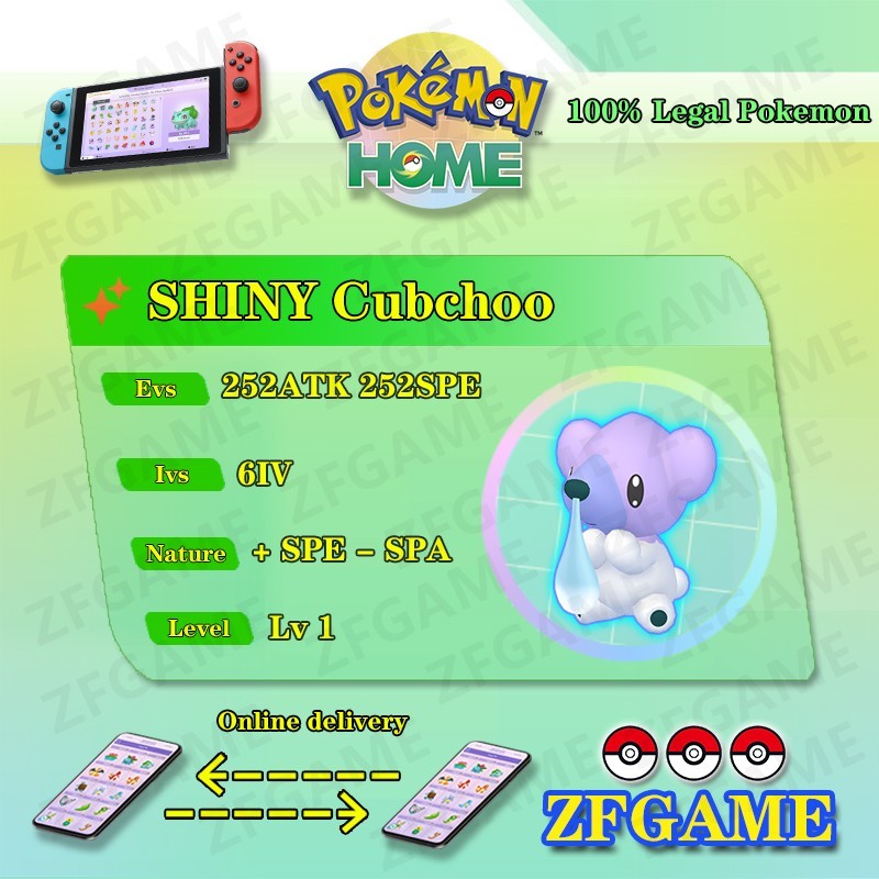 ?6IV SHINY Cubchoo + EVS? POKEMON HOME?Champions?Online delivery?
