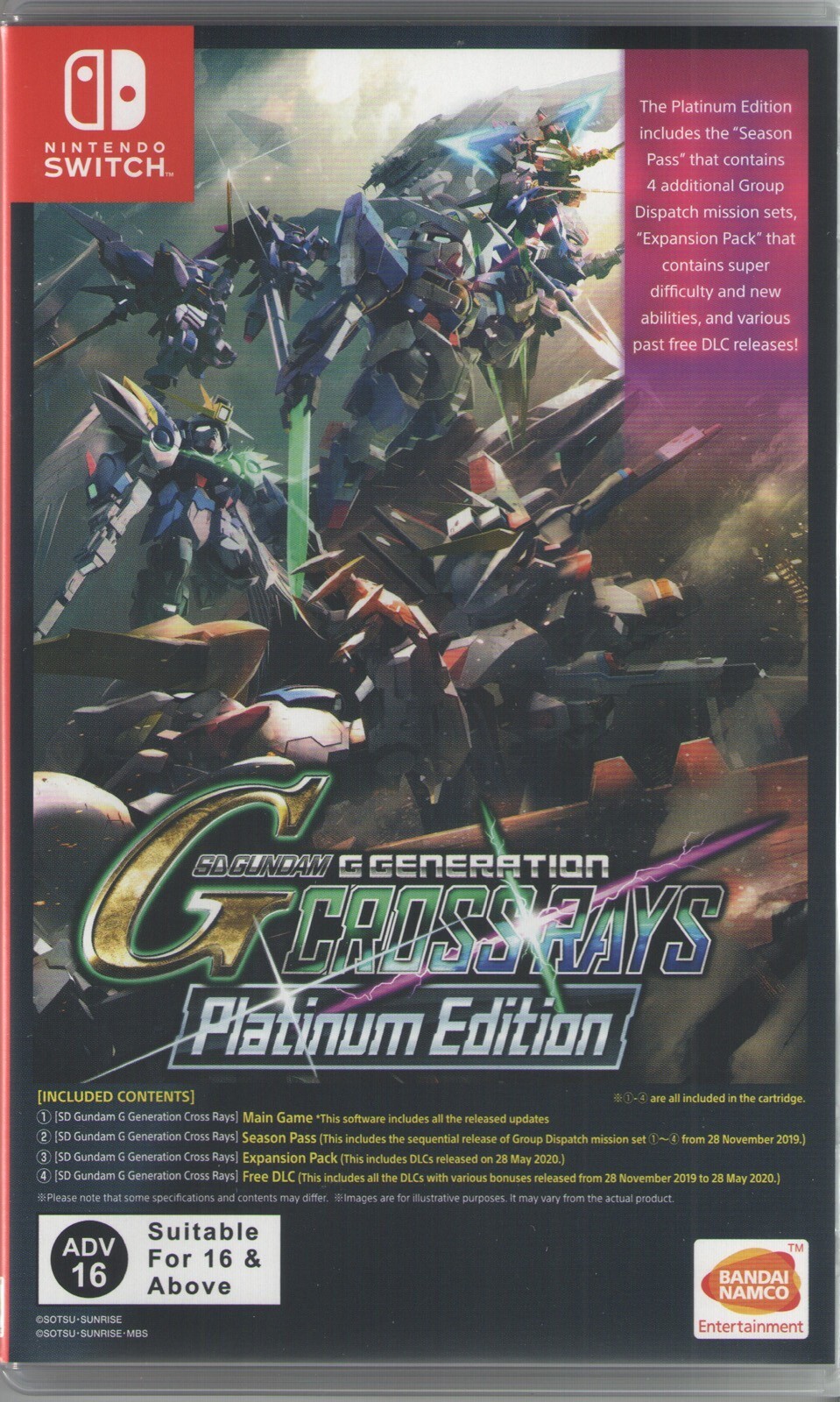 SD Gundam G Generation Crossrays Platinum Edition Switch Brand New Game [2019]