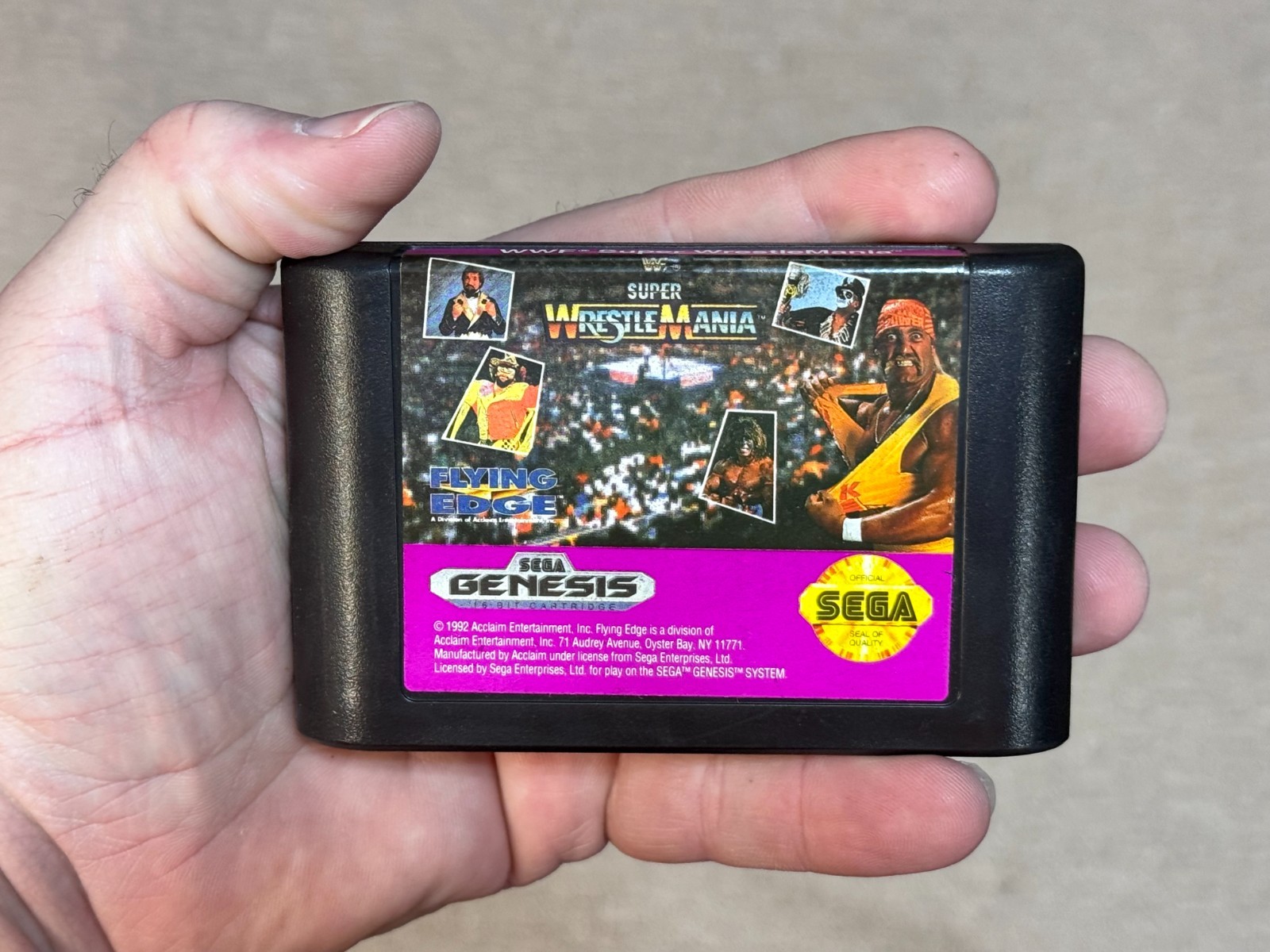 WWF Super Wrestlemania – Authentic (Sega Genesis) Game Cartridge – Tested