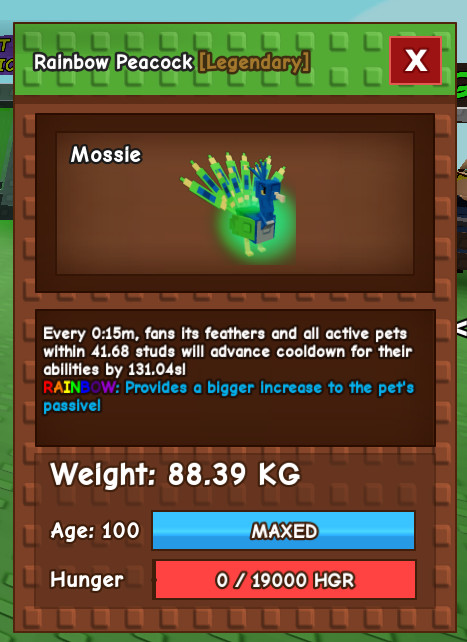 roblox grow a garden titanic peacock