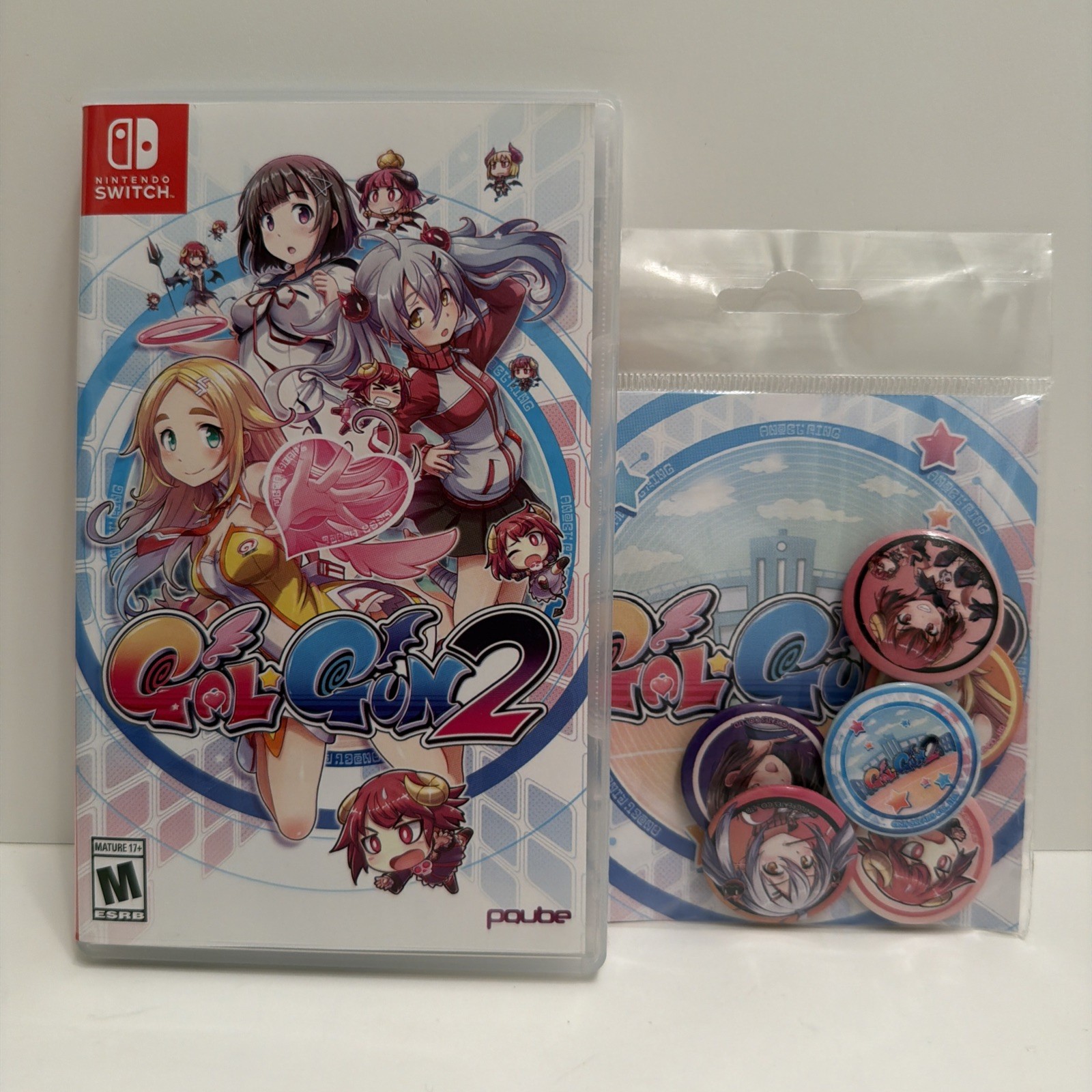 GAL GUN 2 Nintendo Switch Open Box w/ Sealed Bonus Button Pins Set