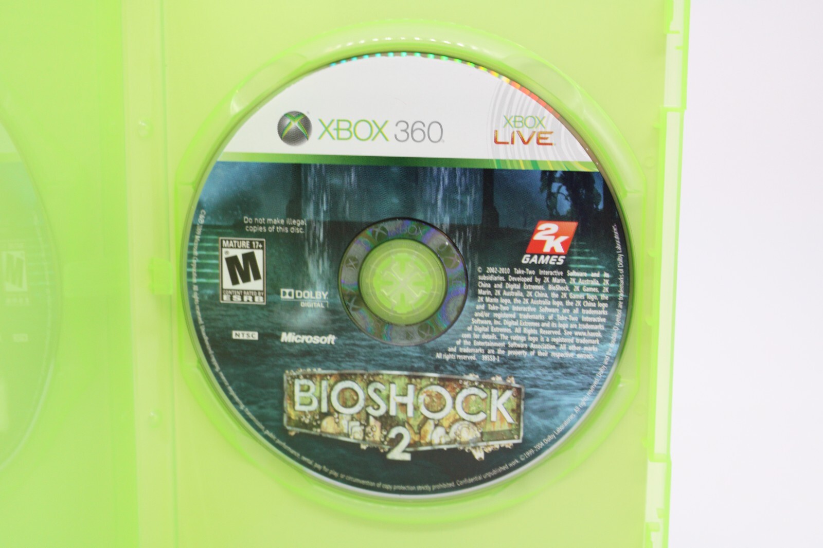Refurbished Xbox 360 Bioshock 2 No Manual Very Good 1st Print White Label
