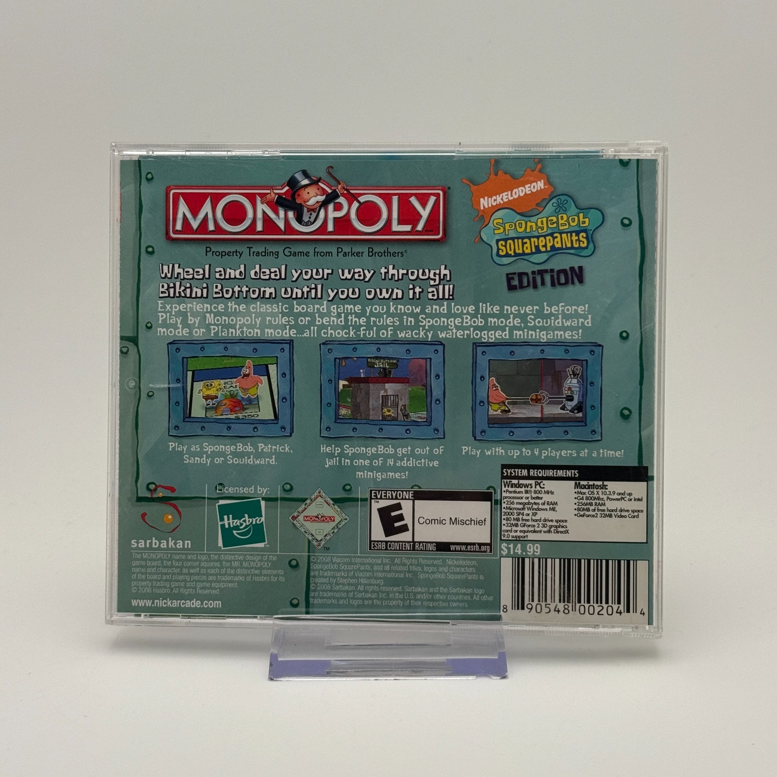 Hasbro Monopoly SpongeBob SquarePants Edition Game CD-ROM for Windows/Mac