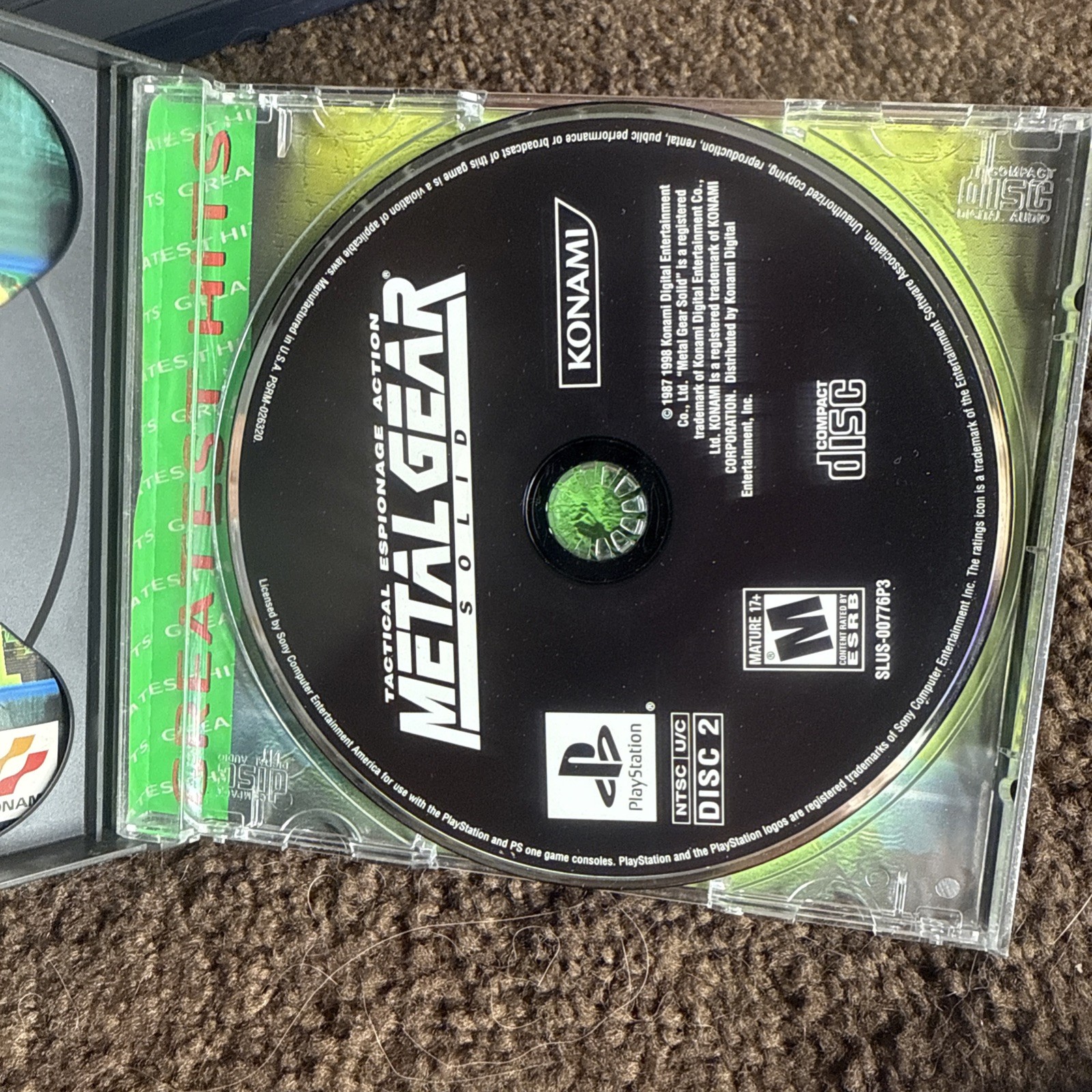 Metal Gear Solid PS1 PlayStation 1 Complete Greatest Hits Mint Condition Discs!