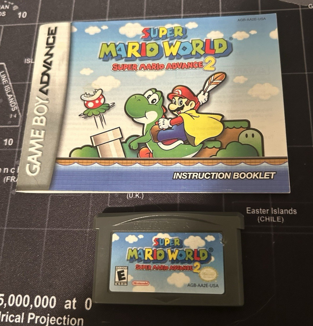 Super Mario World – Super Mario Advance 2 (GBA) – cartridge & manual, tested!