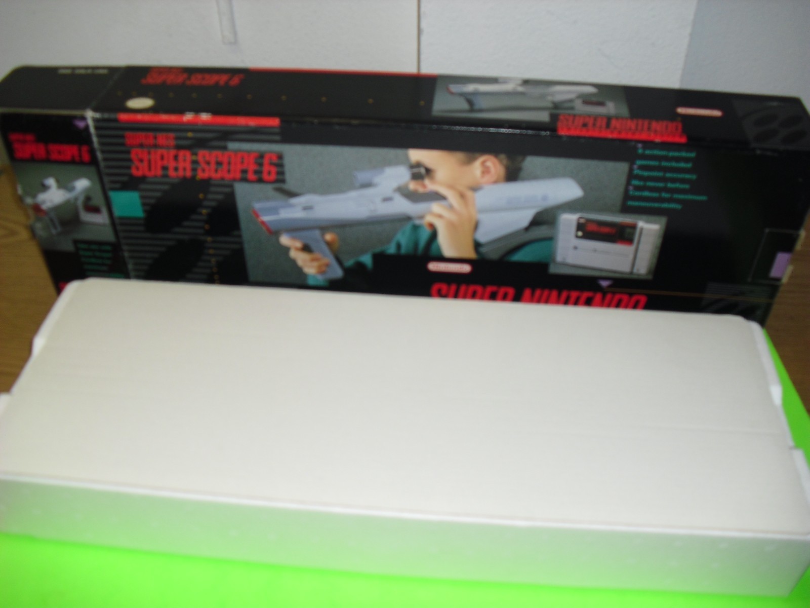 Super NES Super Scope 6 complete in box w/ NEW insides SEE PICS GREAT! SNES