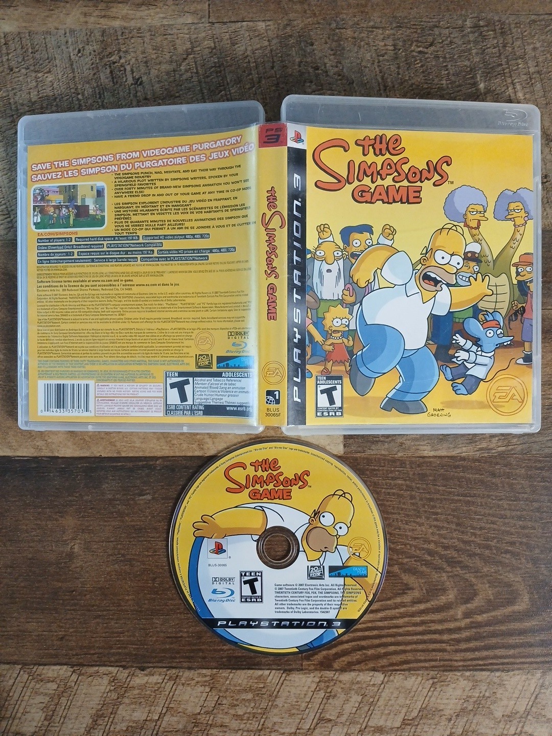 The Simpsons Game (PlayStation 3 PS3, 2007) No Manual – Tested