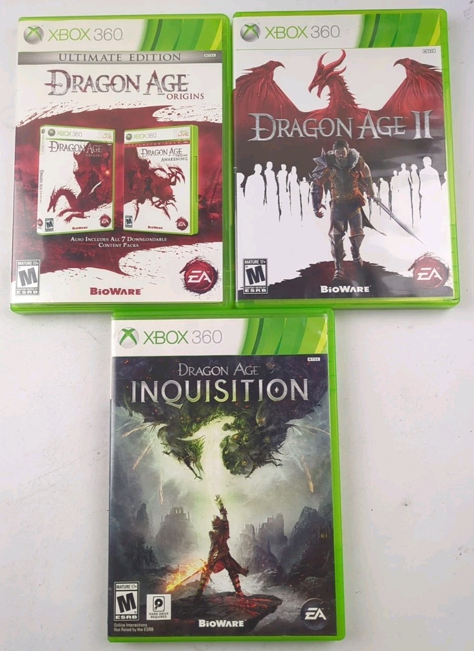 Dragon Age Origins Ultimate Edition + Dragon Age 2 & Inquisition Xbox 360 Bundle