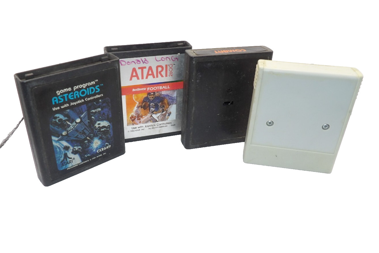 Atari Atari 2600 – Asteroids, Football, Combat, Blank Untested Cartridge all 4