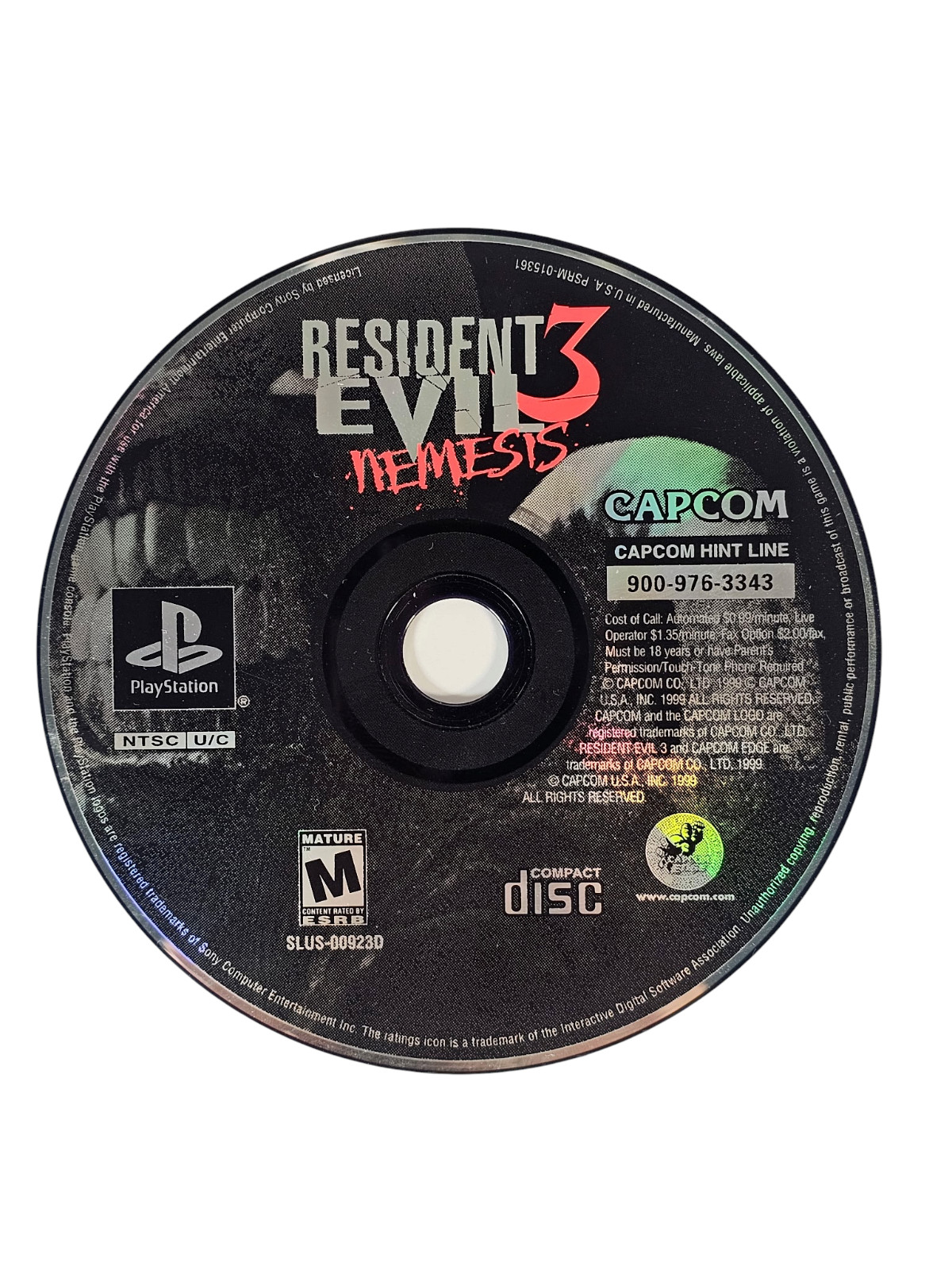 Resident Evil 3 Nemesis PlayStation PS1 Disk Only Tested Capcom