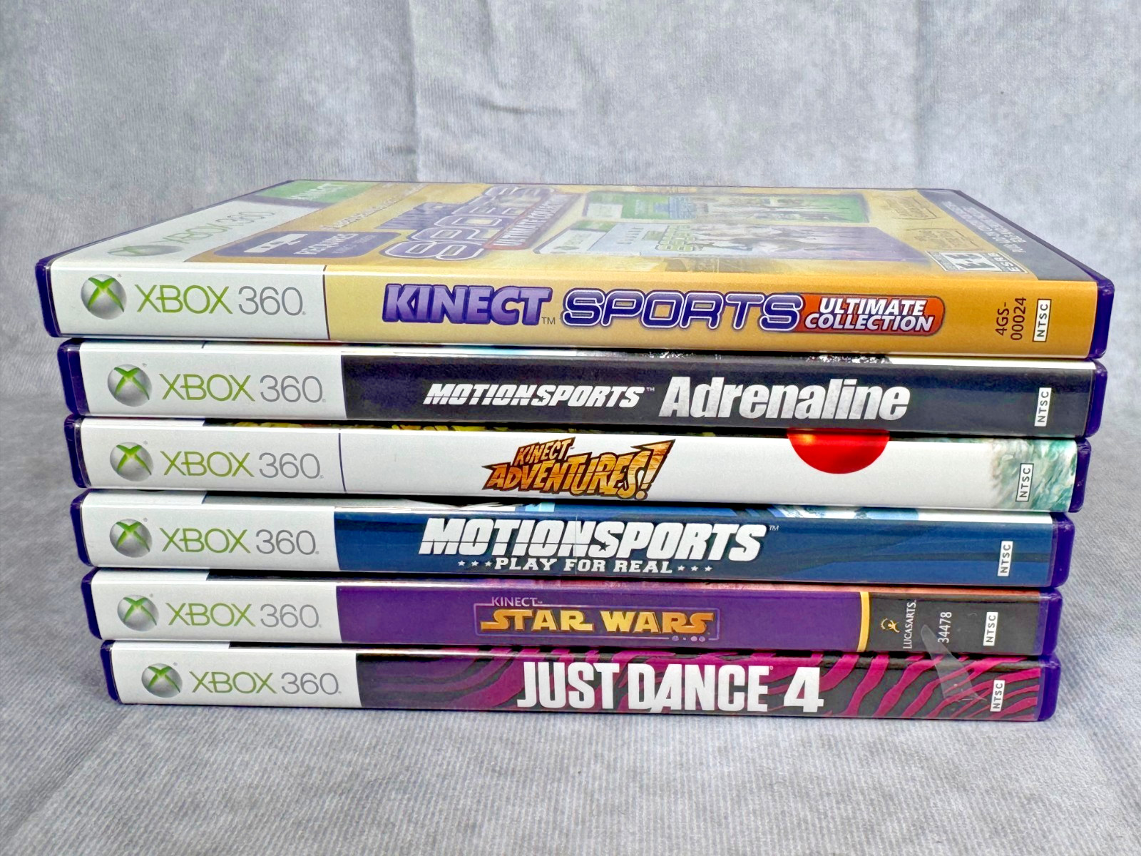 Lot Of 6 Xbox 360 Kinect Games | Just Dance Star Wars Kinect Sports Adventures