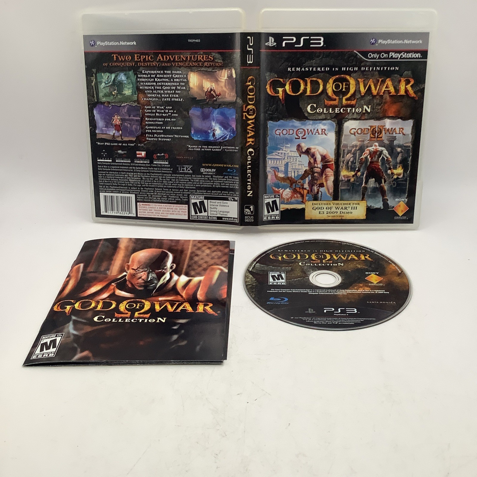 God of War Collection PS3 (Sony PlayStation 3, 2009) CIB Complete W/ Manual