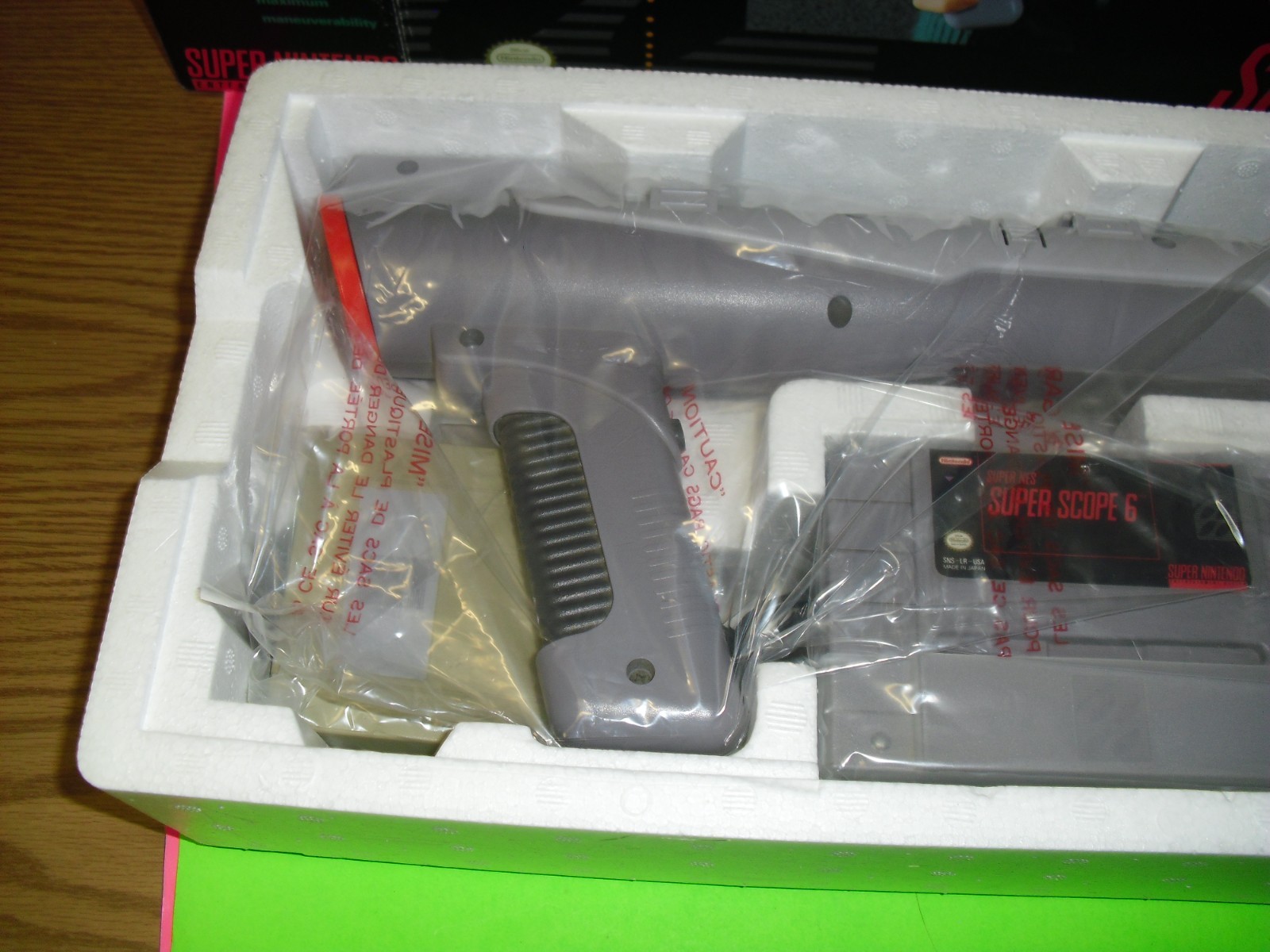 Super NES Super Scope 6 complete in box w/ NEW insides SEE PICS GREAT! SNES
