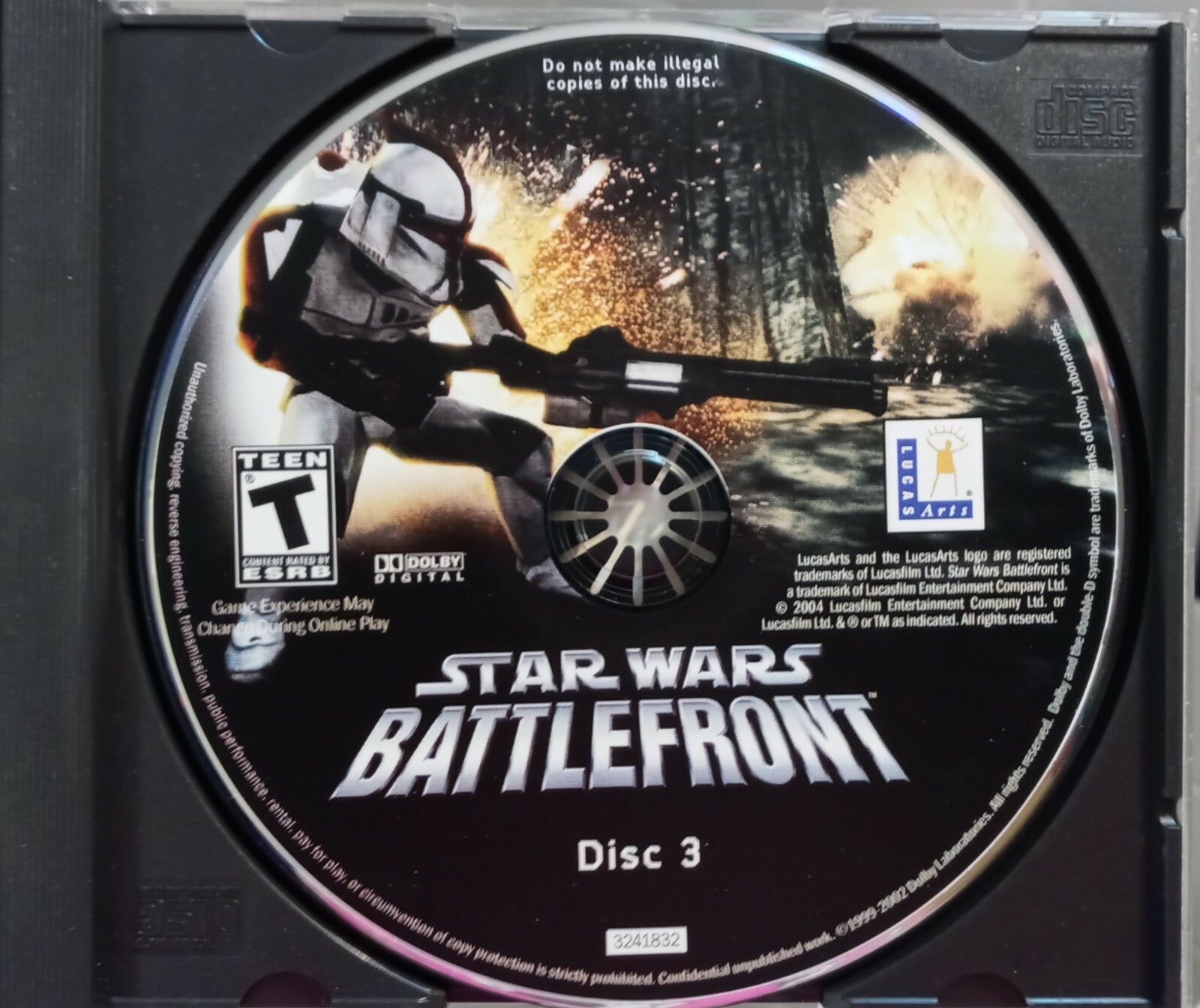 Star Wars: Battlefront PC Game CD-ROM, 2004 Science Fiction Lucas Films 3 Disc