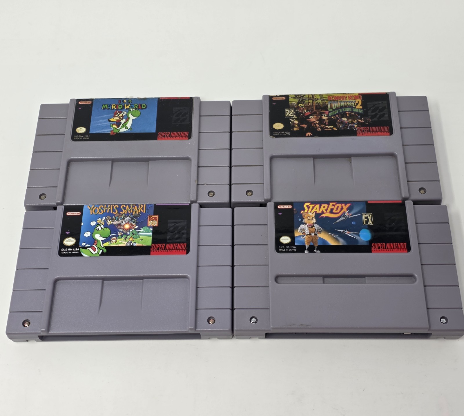 SNES Super Nintendo Lot Super Mario World Donkey Kong Country 2 Star Fox Lot