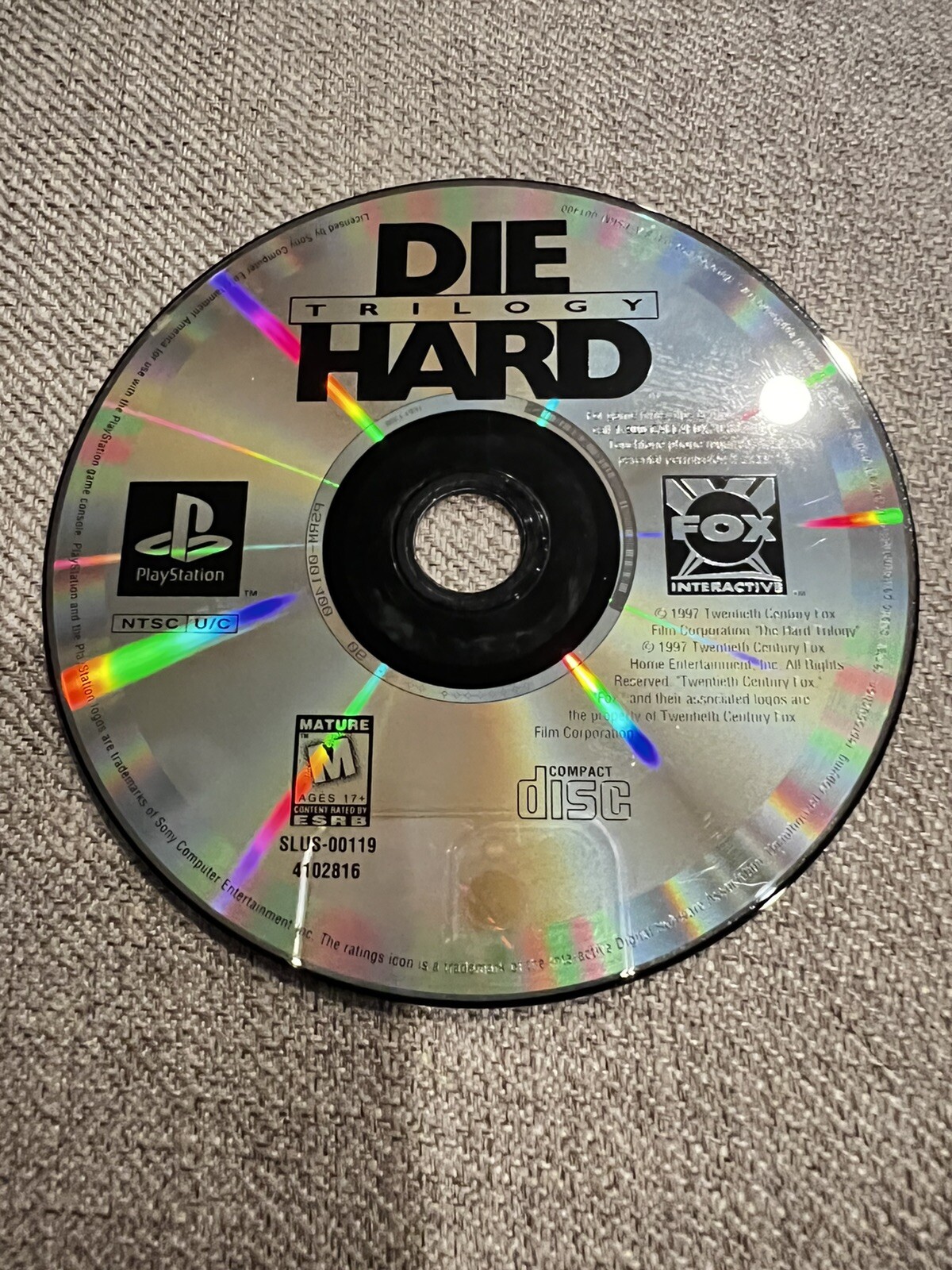 PlayStation 1 PS1 Die Hard Trilogy Disc Only Video Game Loose