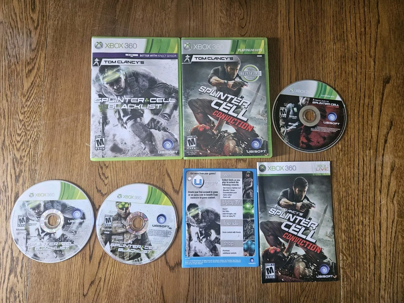 Tom Clancy’s Splinter Cell: Blacklist & Conviction (Xbox 360) CIB Lot!