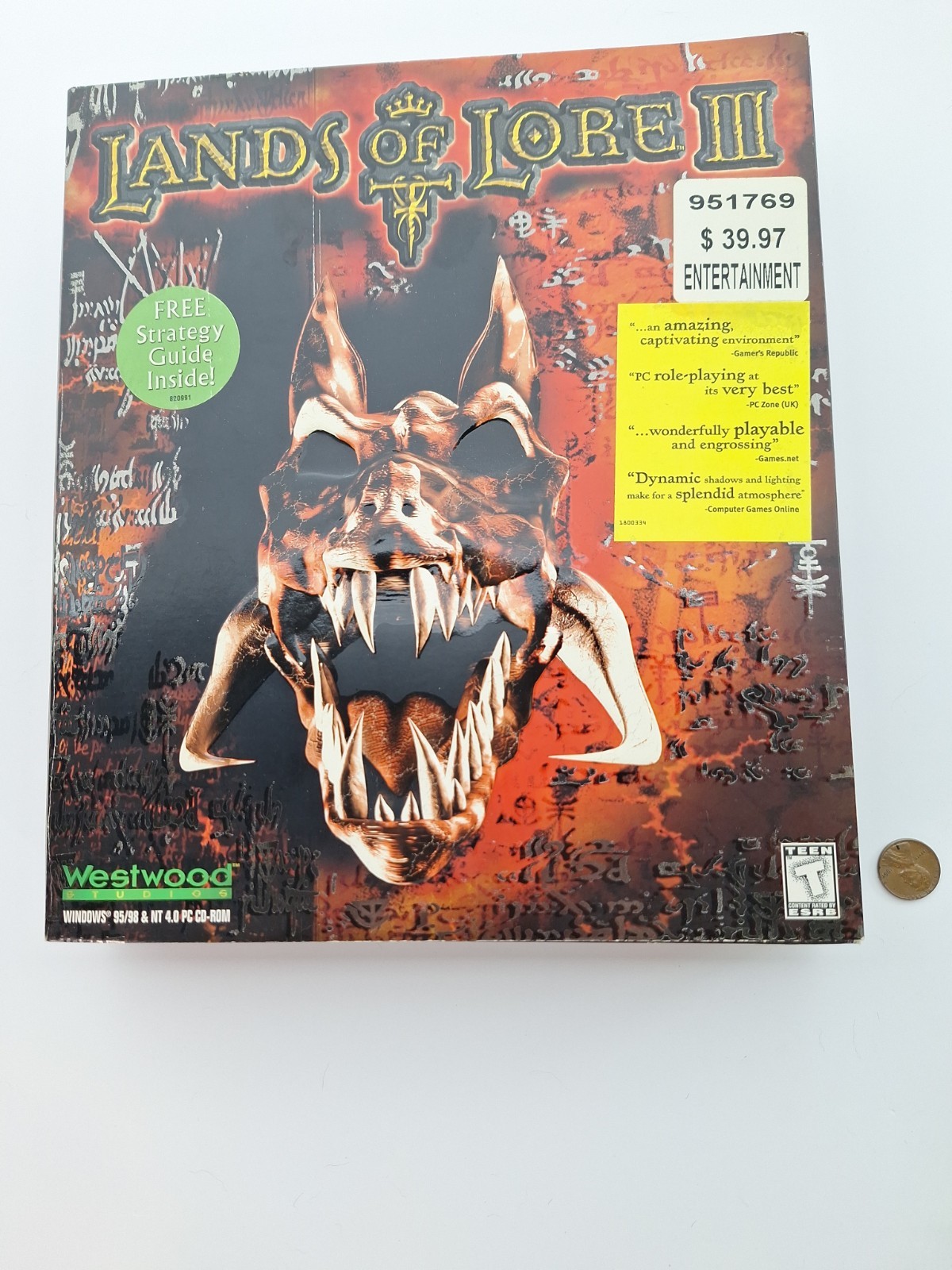 Lands of Lore III Pc Big Box 1999 COMPLETE CIB Westwood Studios + Strategy Guide