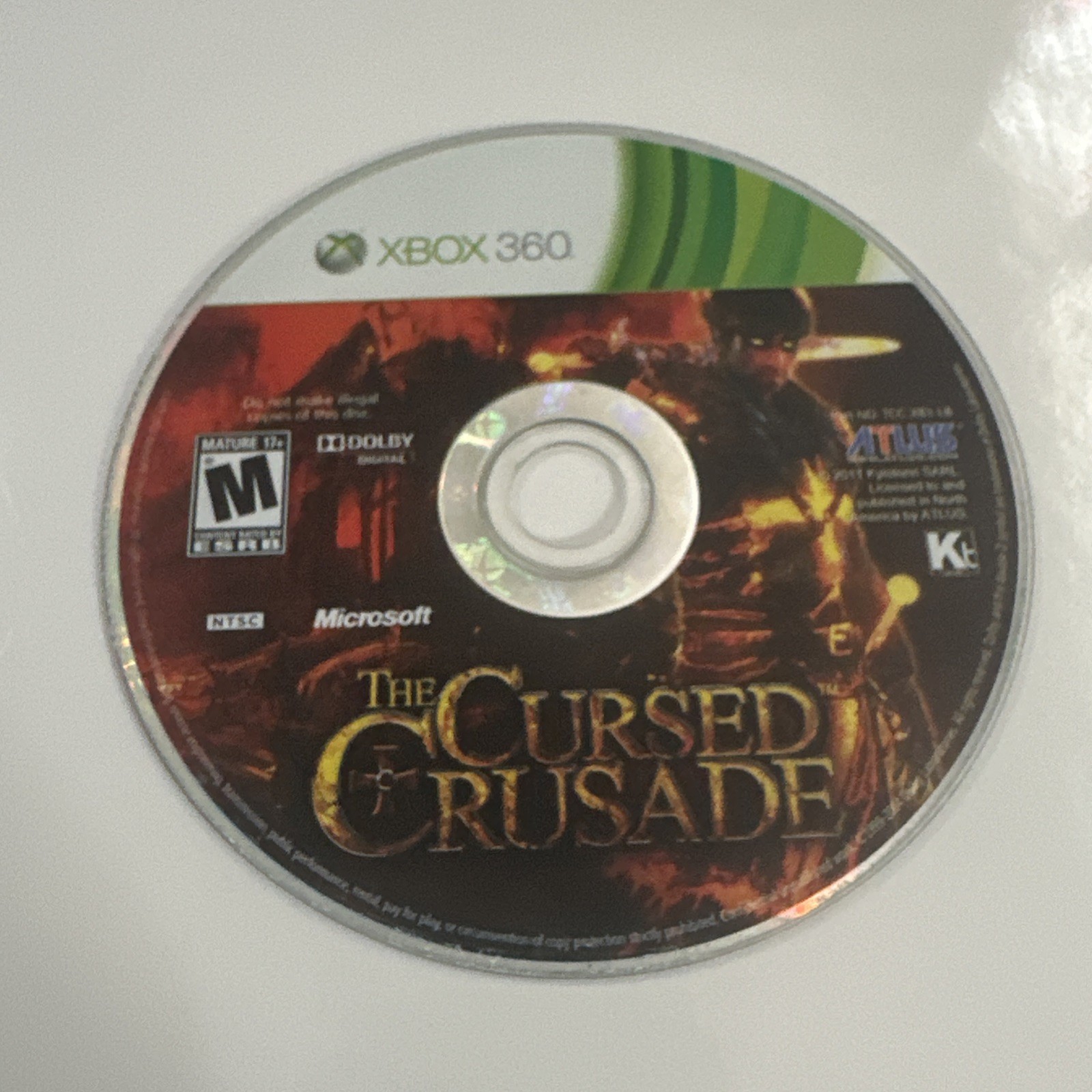 Cursed Crusade (Microsoft Xbox 360, 2011) Disc Only – Tested