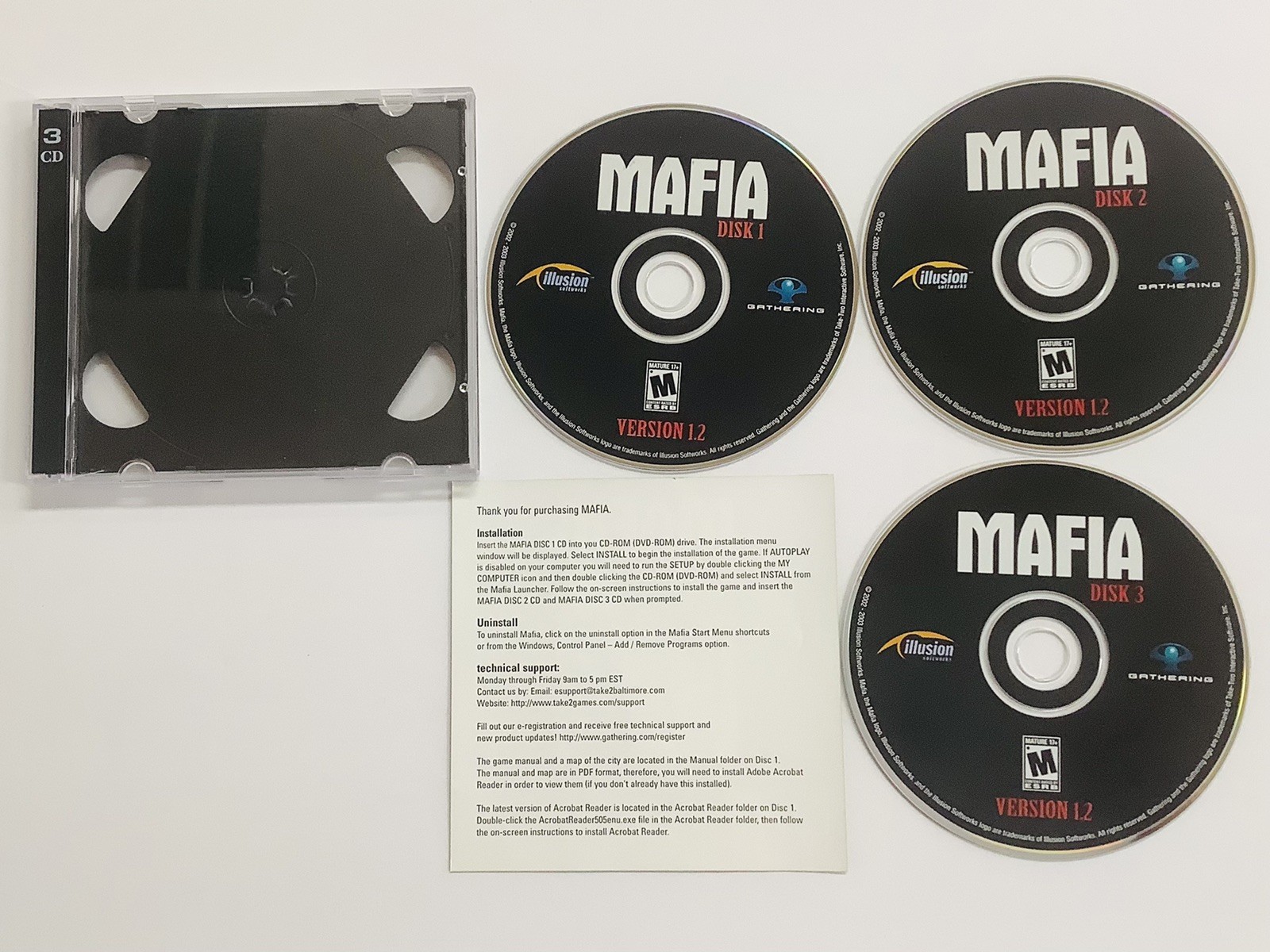 Mafia (PC CD-ROM) 3-Disc Set , Version 1.2 With Instruction FREE SHIPPING (LN)