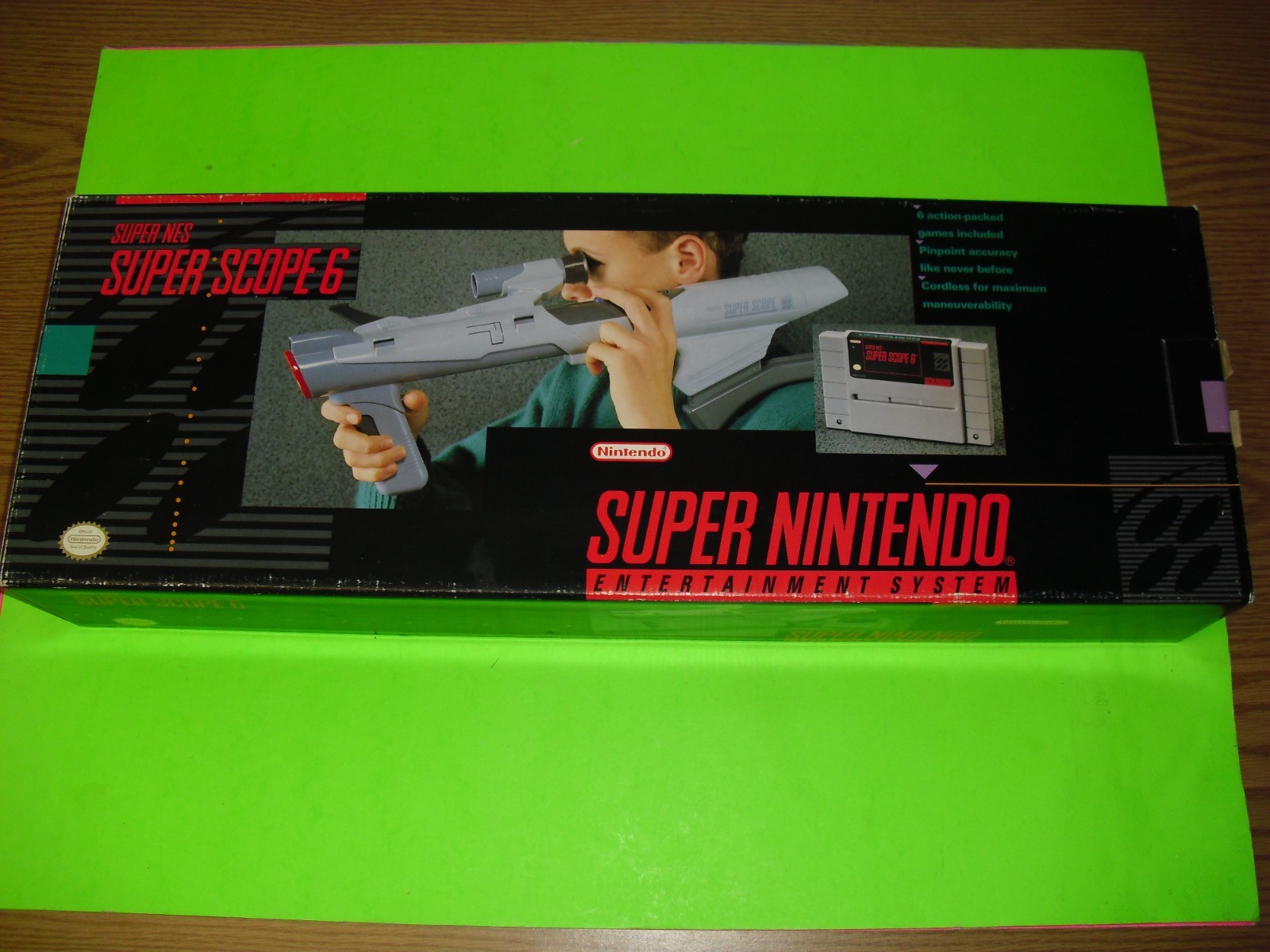 Super NES Super Scope 6 complete in box w/ NEW insides SEE PICS GREAT! SNES