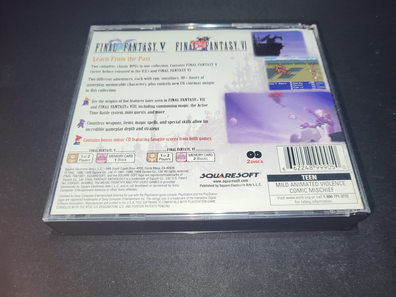 Final Fantasy Anthology Black Label Sony Playstation 1 PS1 MINT cond discs+^