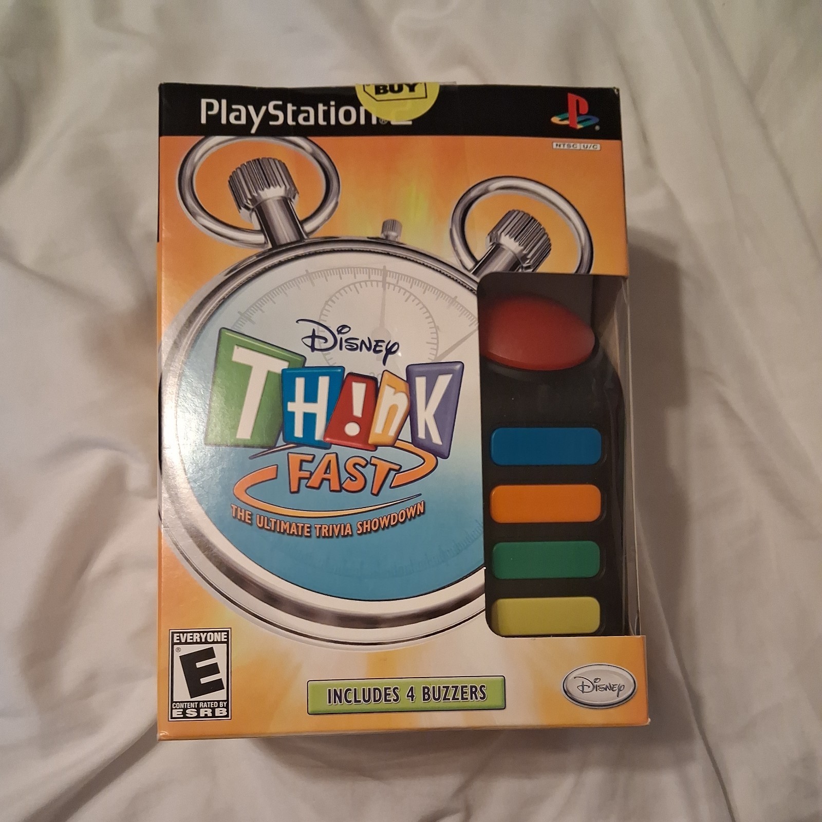 Disney Think Fast! Video Game for PlayStation 2 Includes 4 Buzzers PS2 Sealed