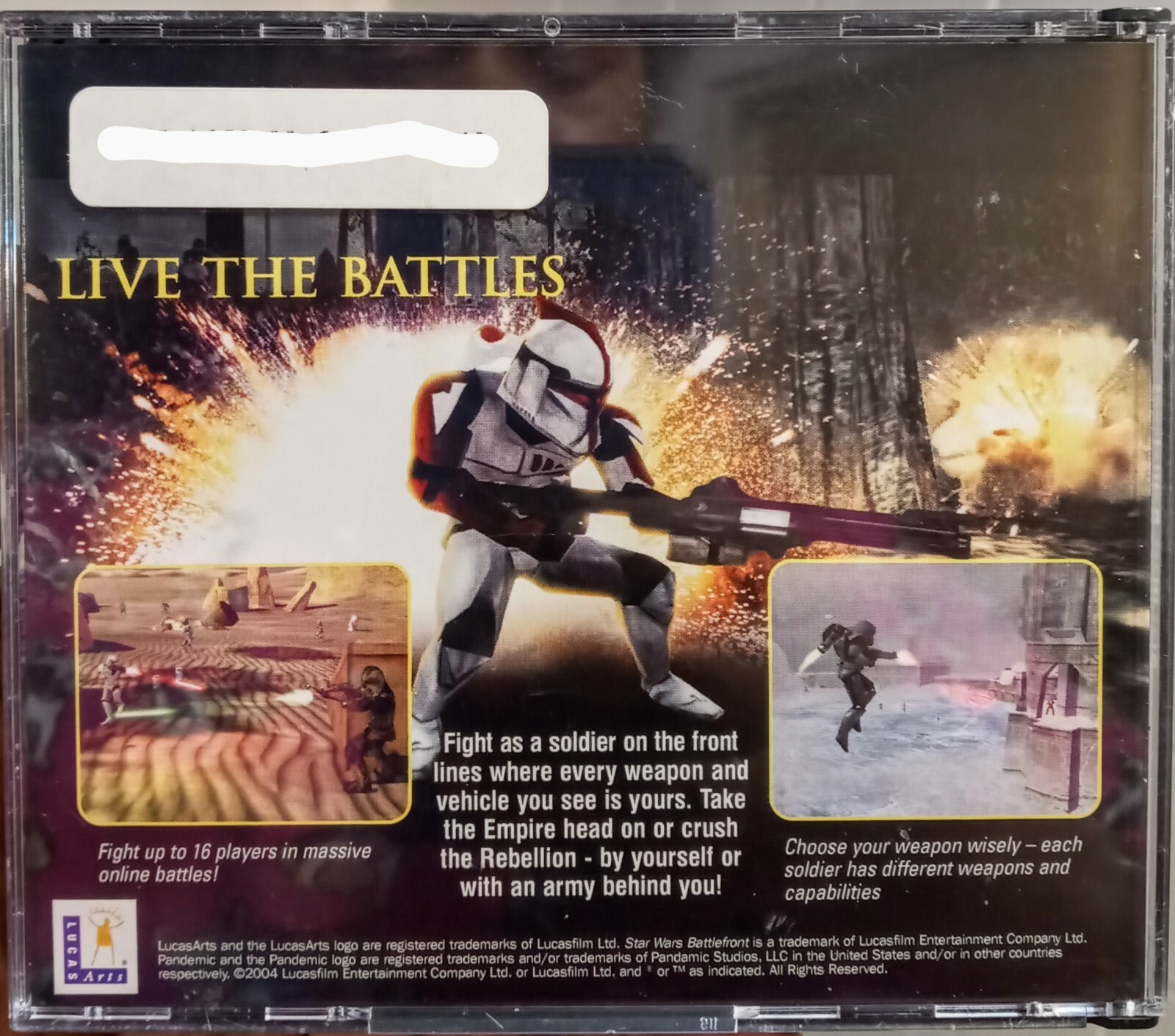 Star Wars: Battlefront PC Game CD-ROM, 2004 Science Fiction Lucas Films 3 Disc