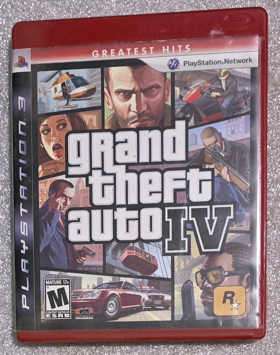 Grand Theft Auto IV GTA 4 PS3 Sony PlayStation 3 Greatest Hits Red Case w/ Map