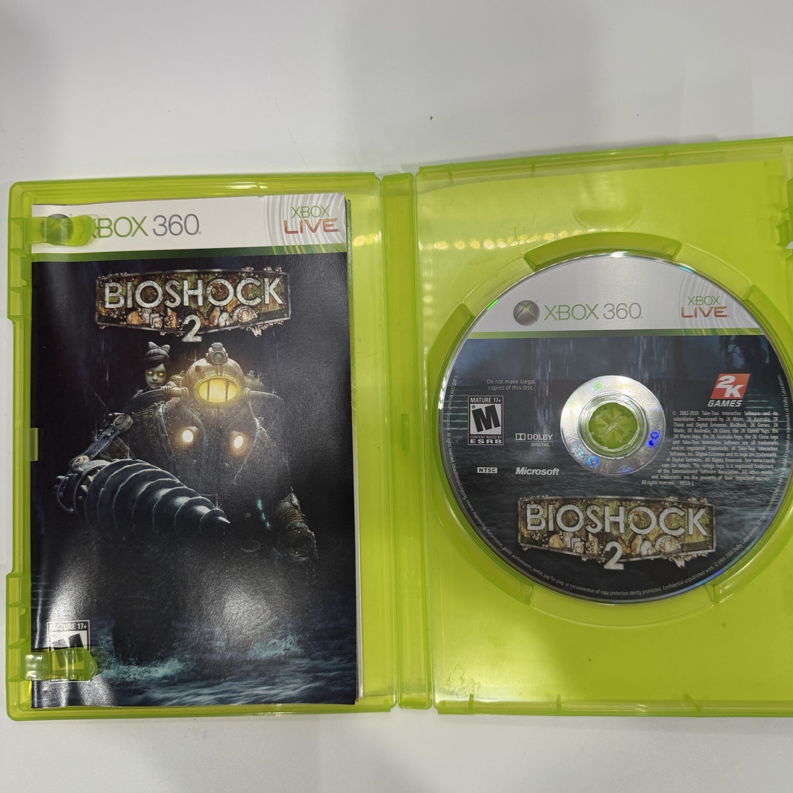 preowned Xbox 360 Bioshock 2 Complete CIB Excellent Tested Pristine disc