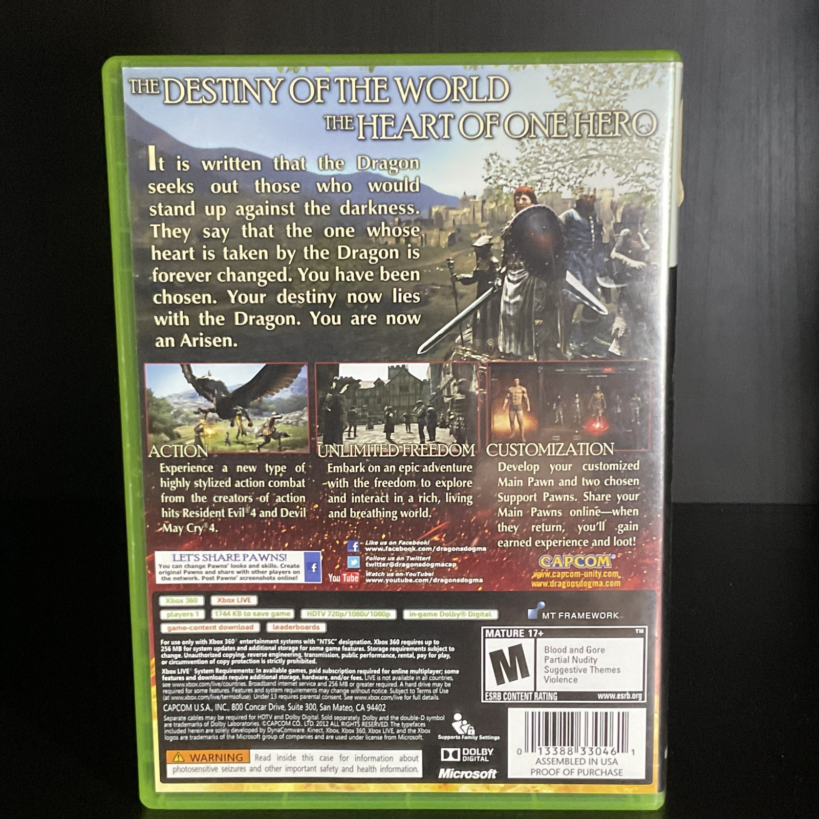 Dragon’s Dogma (Microsoft Xbox 360, 2012) Complete In Box