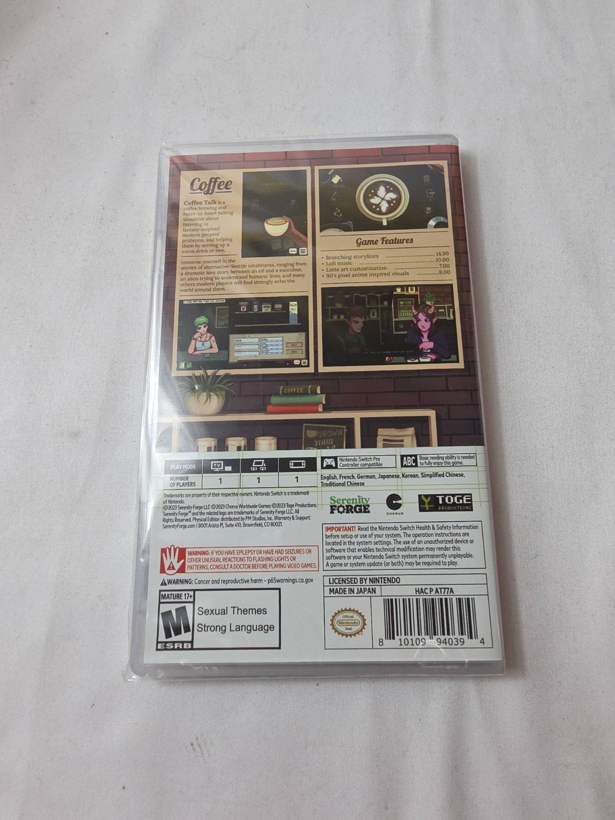 Coffee Talk – Nintendo Switch – Strictly Limited Games – Brand New Sealed