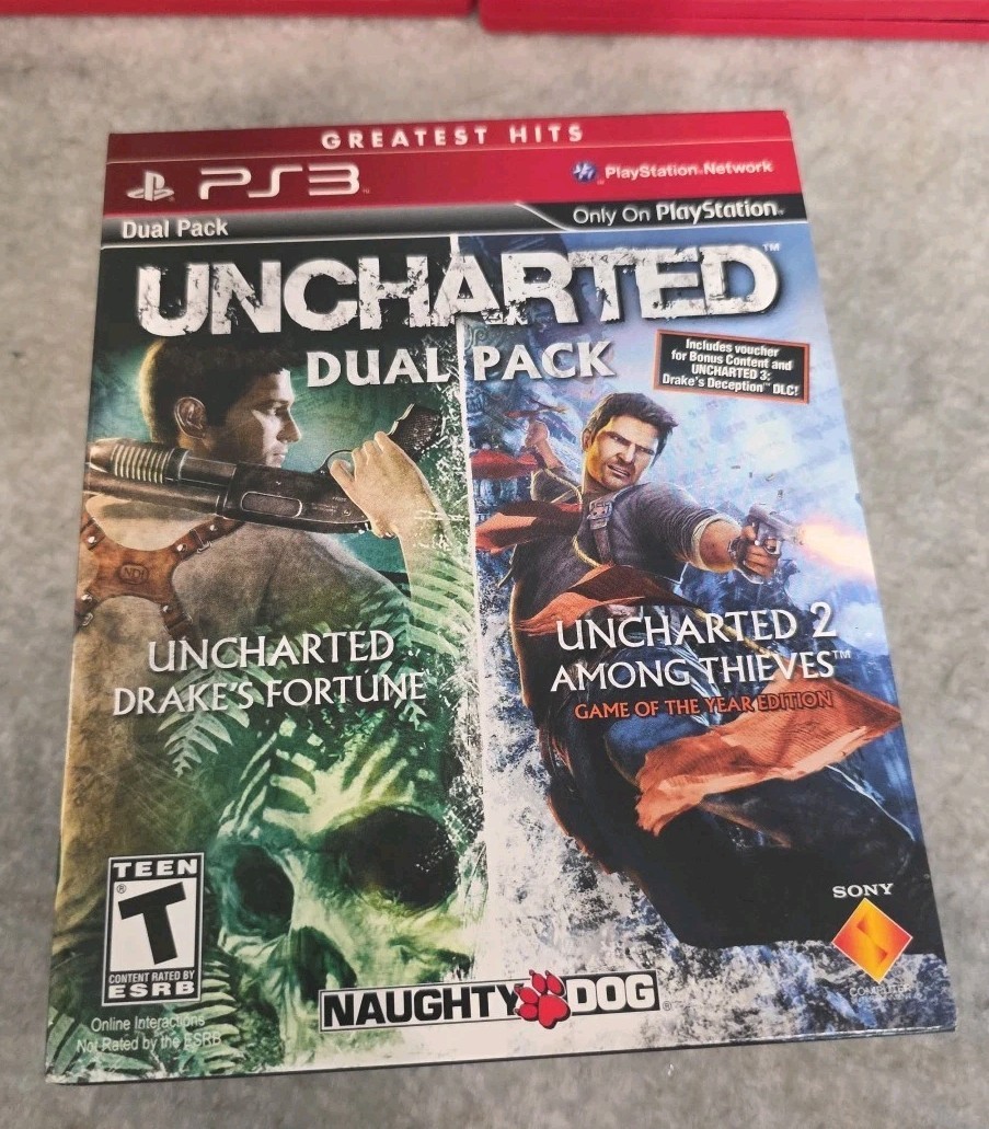 Uncharted & Uncharted 2 Dual Pack – Sony Playstation 3 PS3 COMPLETE