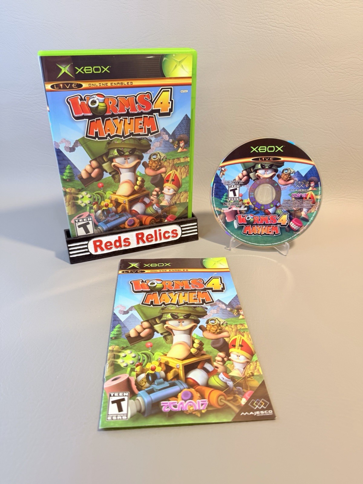Worms 4: Mayhem (Microsoft Xbox, 2005) Complete CIB – Pristine – 1Y Warranty