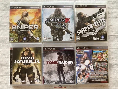 SONY PS3 Sniper 1 2, Elite V2, Tomb Raider & BIG 3 Gun Shooting 6sets from Japan