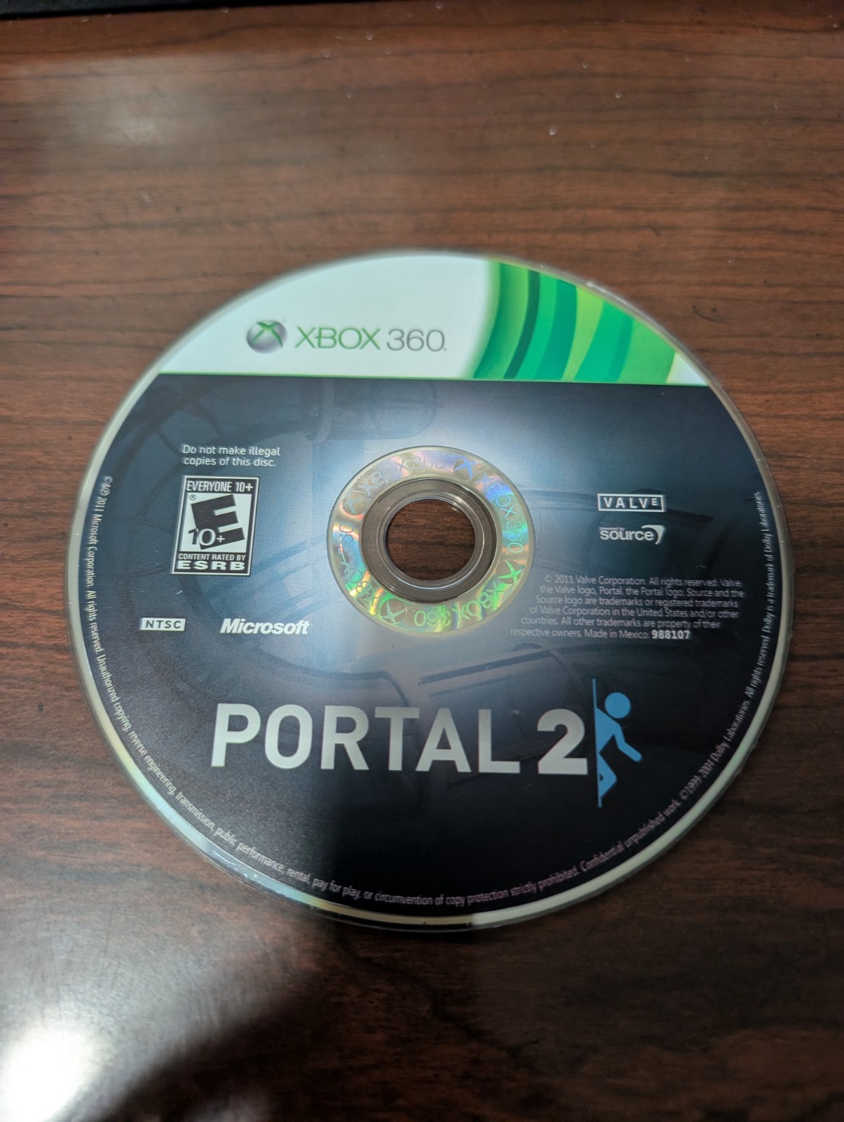 Portal 2 (Microsoft Xbox 360, 2011) NO TRACKING – DISC ONLY 7105