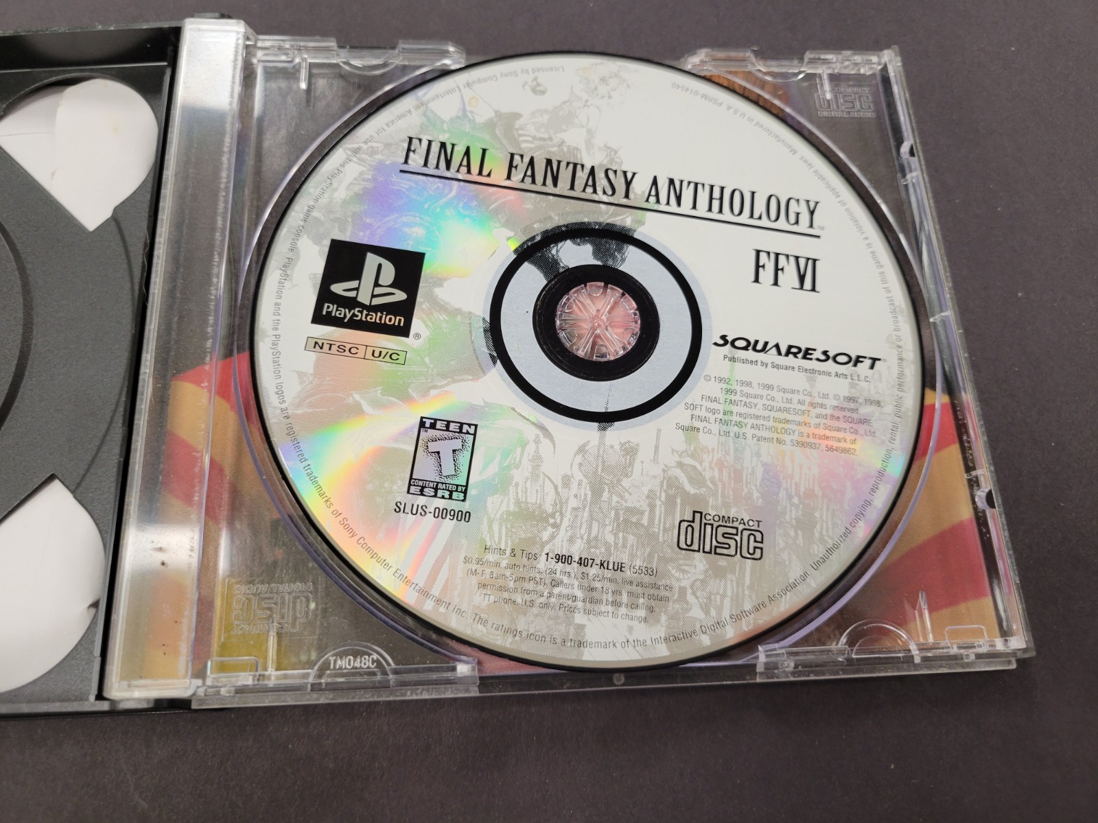 Final Fantasy Anthology Black Label (PS1, 1999) No Soundtrack Cd. Or Manual