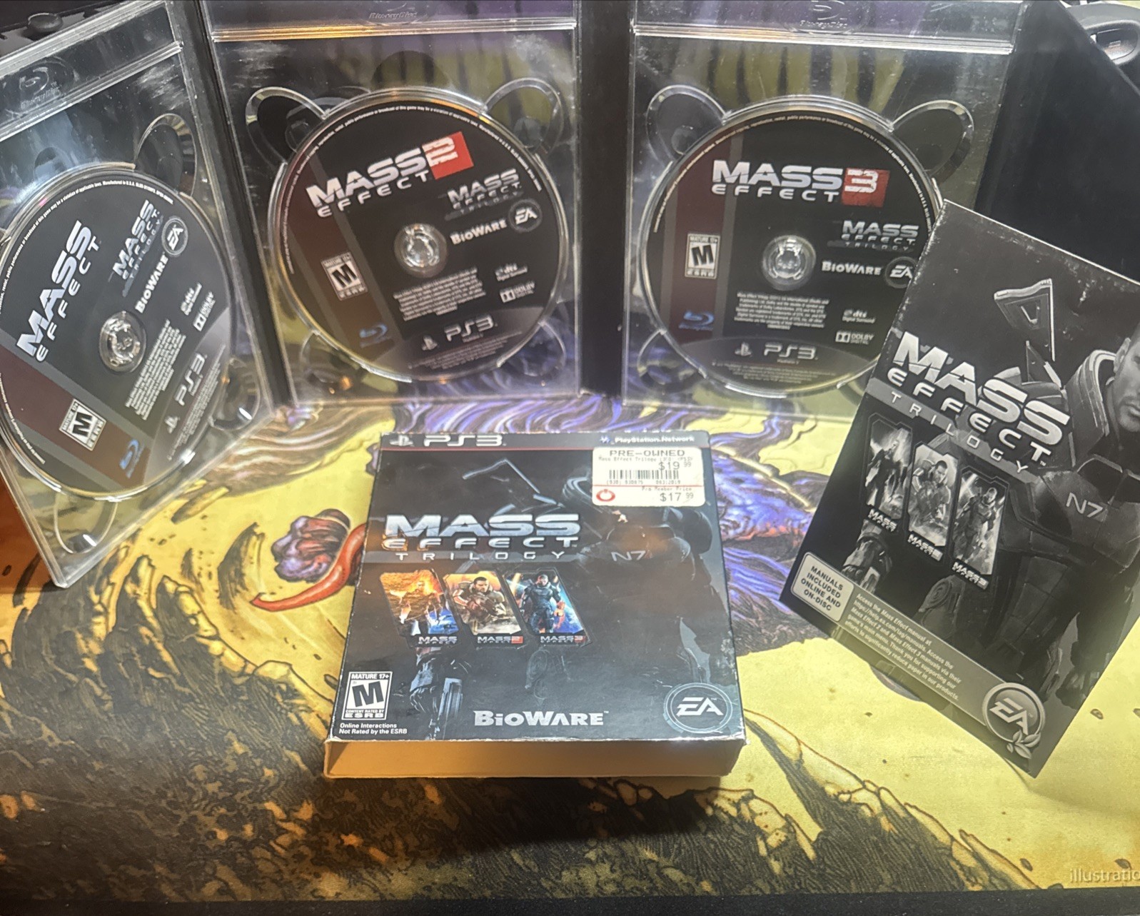 PS3 Mass Effect Trilogy Game Box Set Mint Discs Complete Bioware RPG + Slipcover