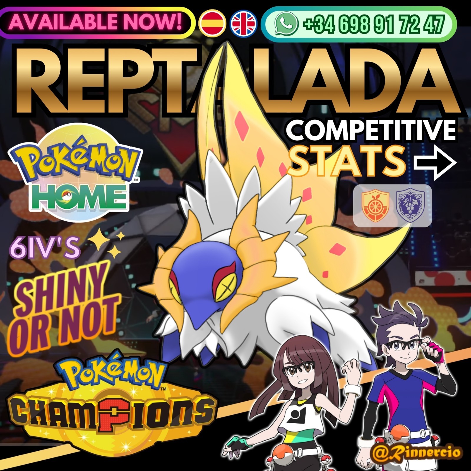 Reptalada 6IVs Shiny Competitive VGC for Pokemon Champions and Home