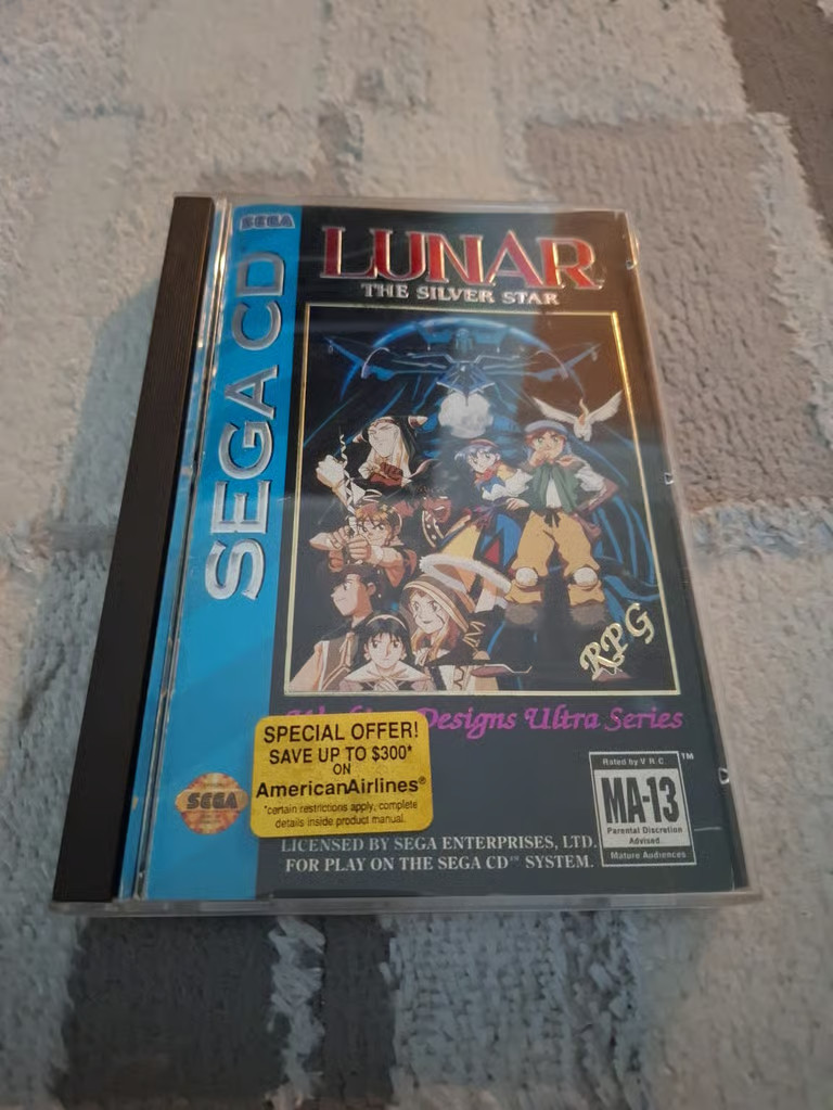 Lunar Silver Star for Sega CD Game + Manual/Reg Card – No Back