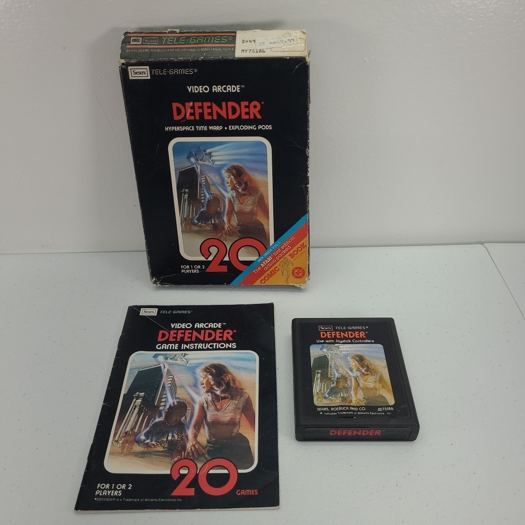 Sears Tele-games Defender Complete In Box And Manual No Comic Book Tested