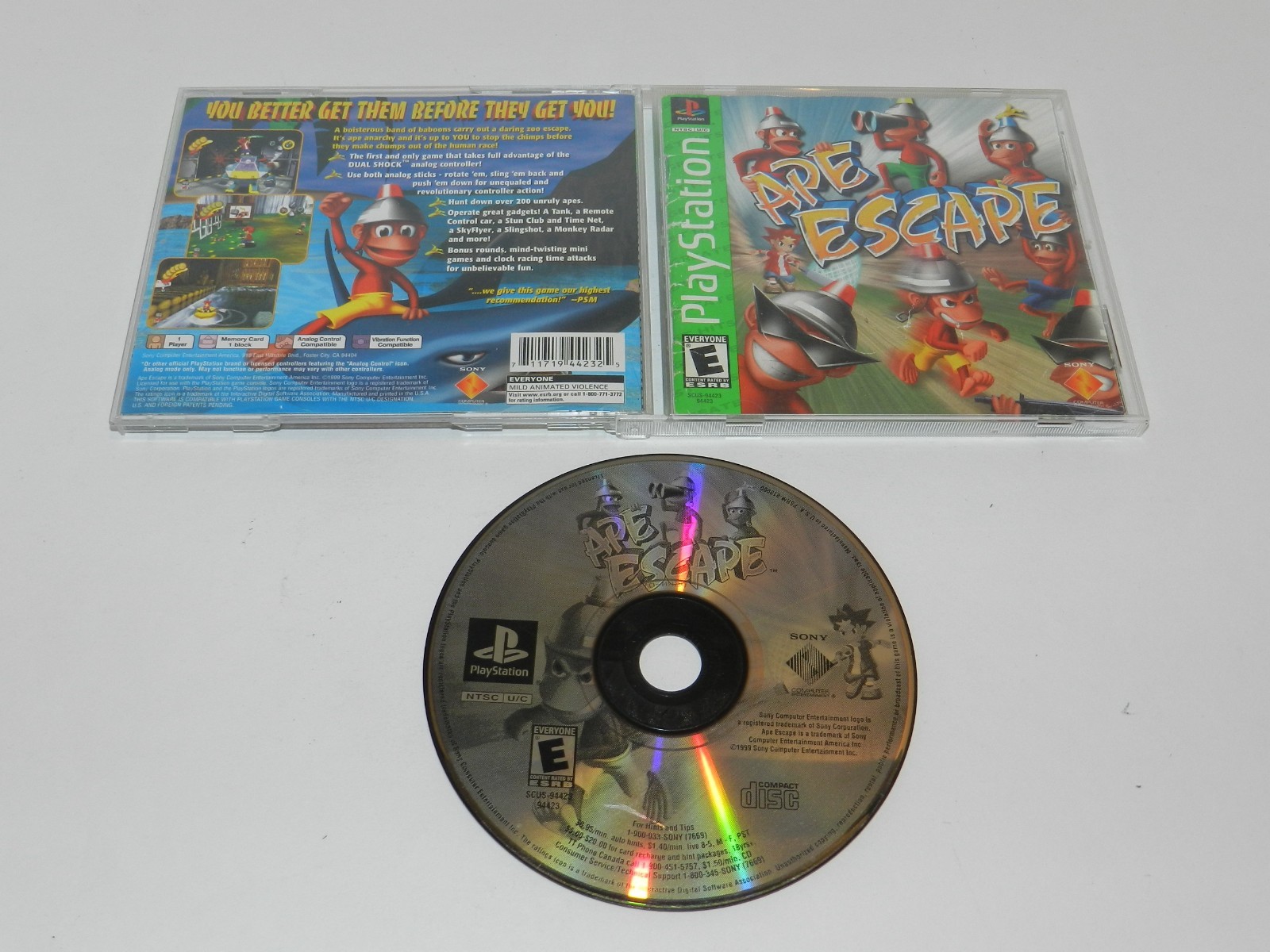 Ape Escape Sony PlayStation 1 PS1 GH Complete w/ Manual CIB Tested 1 YR Warranty