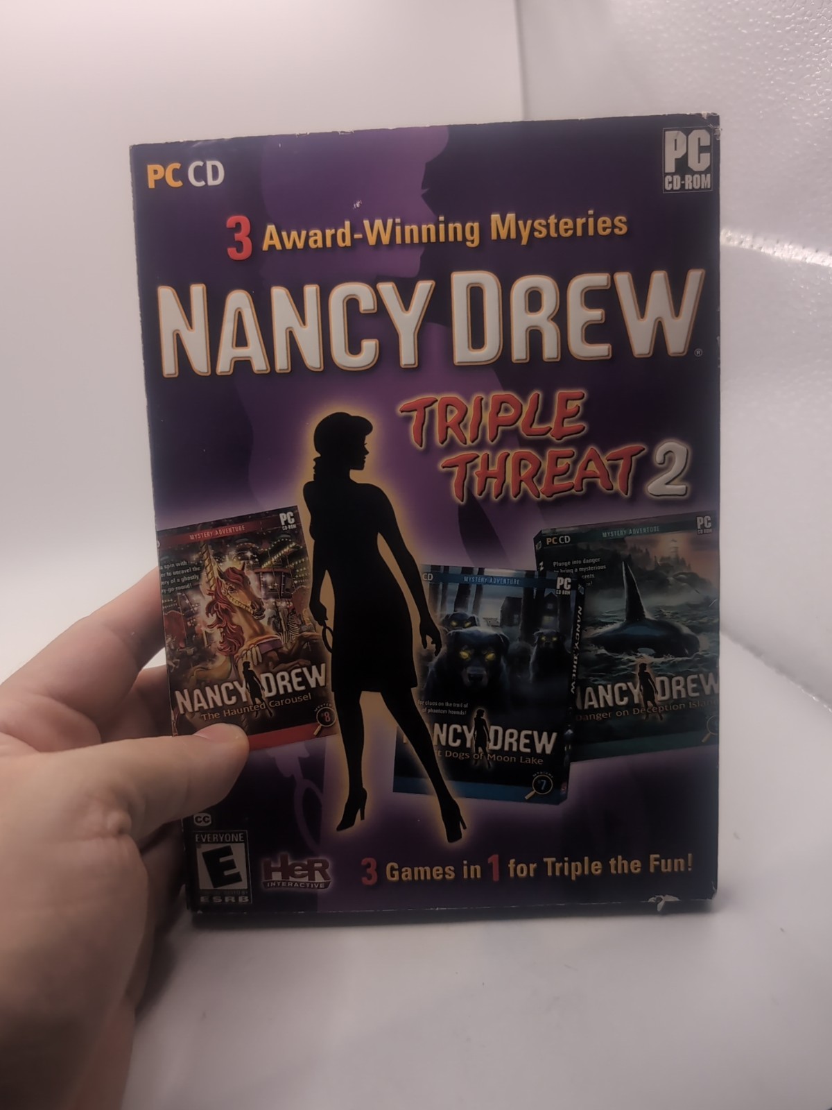 Nancy Drew Triple Threat 2 PC Complete in Box w/ Slipcover