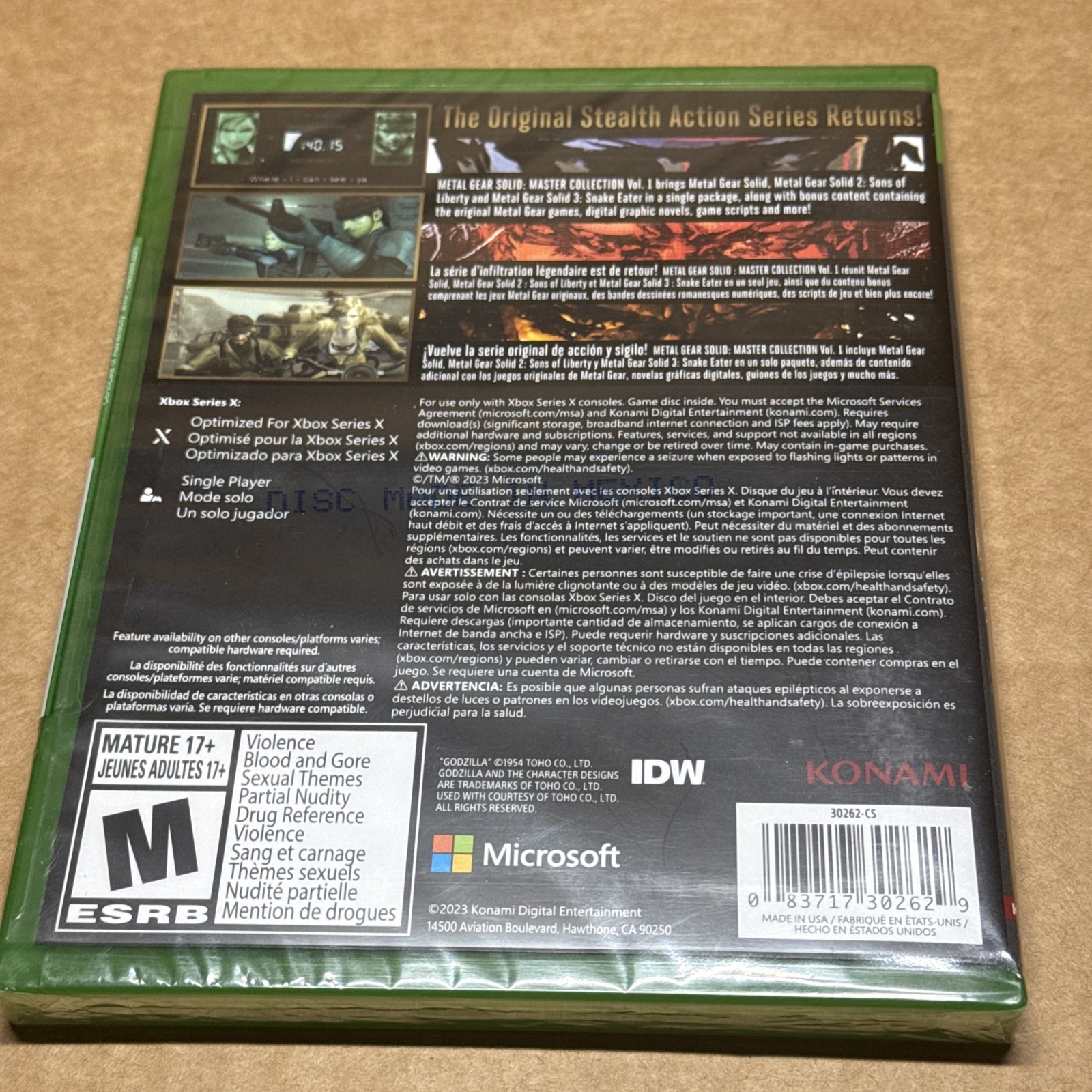 Metal Gear Solid Master Collection Vol. 1 Day One Edition (Xbox Series X) NEW