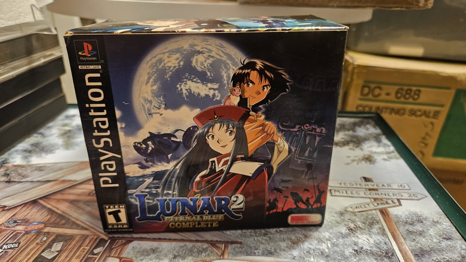 Lunar 2: Eternal Blue (Sony Playstation 1) PS1 CIB w/pendant Soundtrack Standees