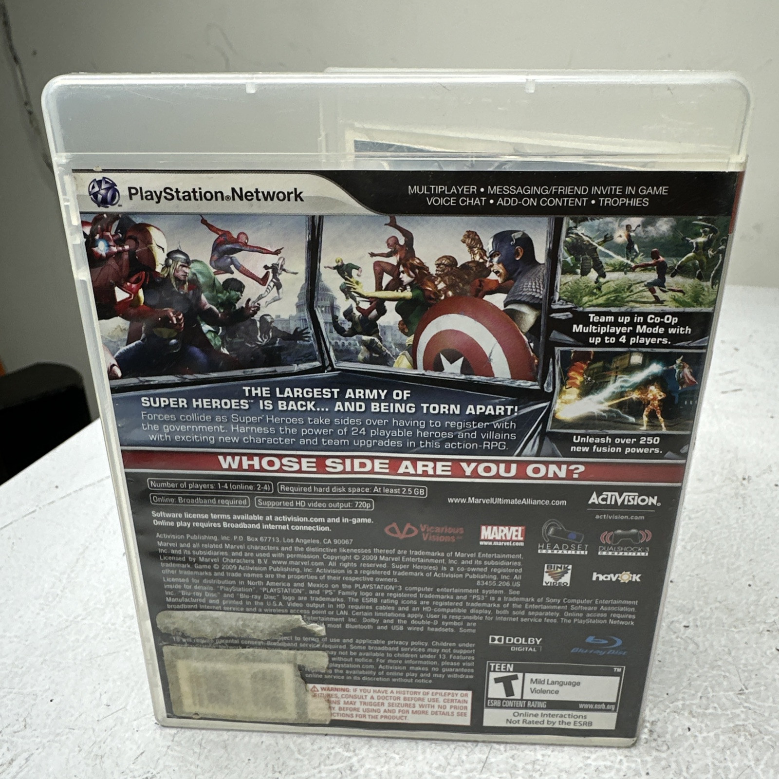 Marvel: Ultimate Alliance – PS3 (2006) CIB/Tested & Works!