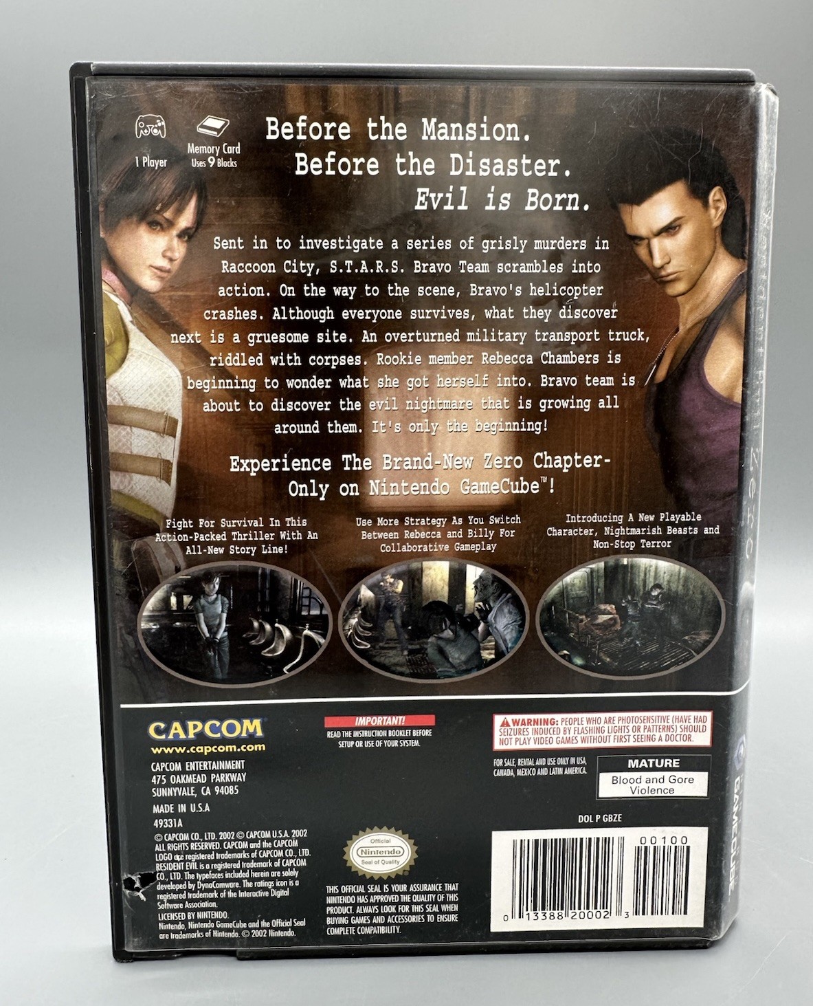 Resident Evil Zero- Nintendo GameCube / No Manual! Tested And Works