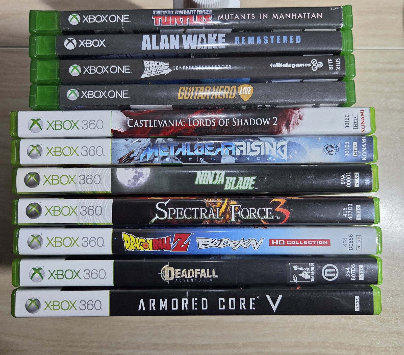 XBOX & 360 Rare Game Lot- Back to the Future, TMNT, DBZ, Armored Core & More