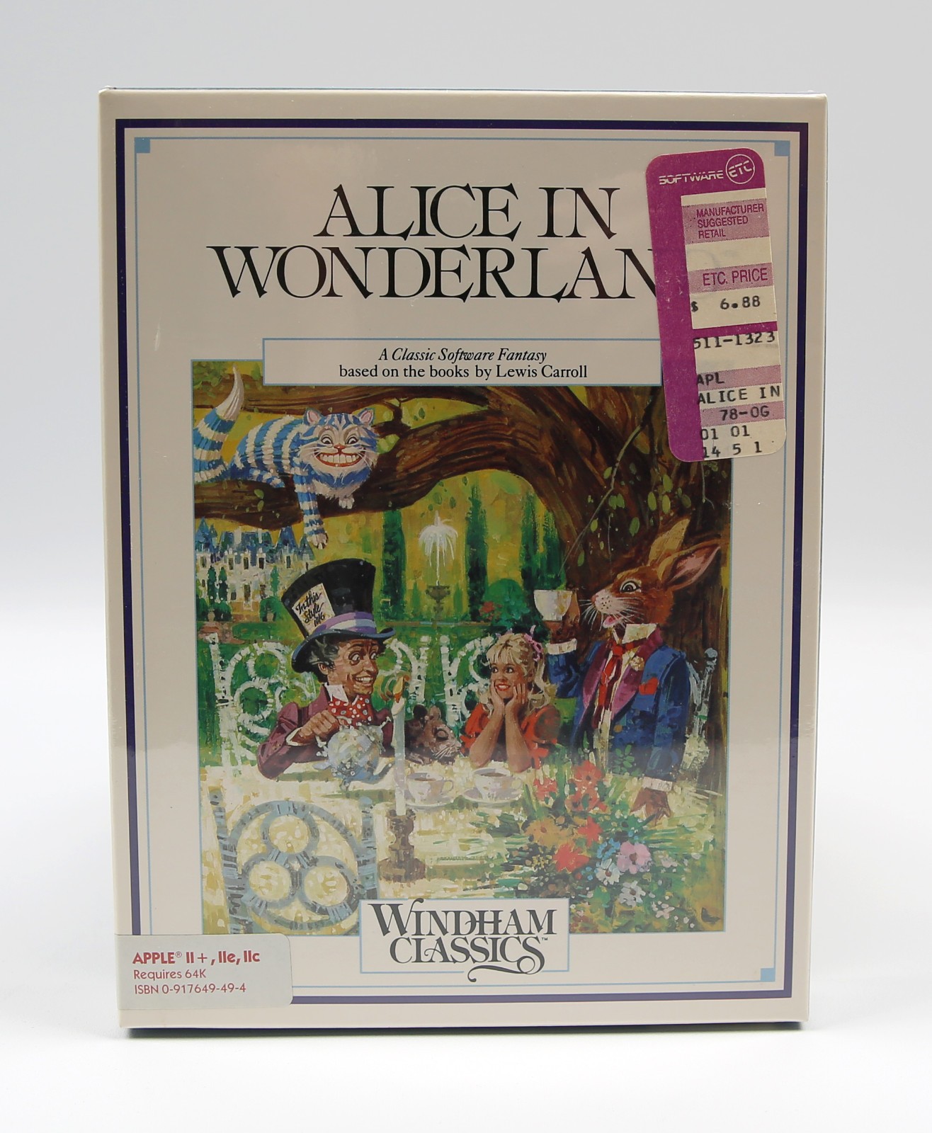 SEALED 1985 Alice in Wonderland Windham Classics Apple II Big Box PC RARE
