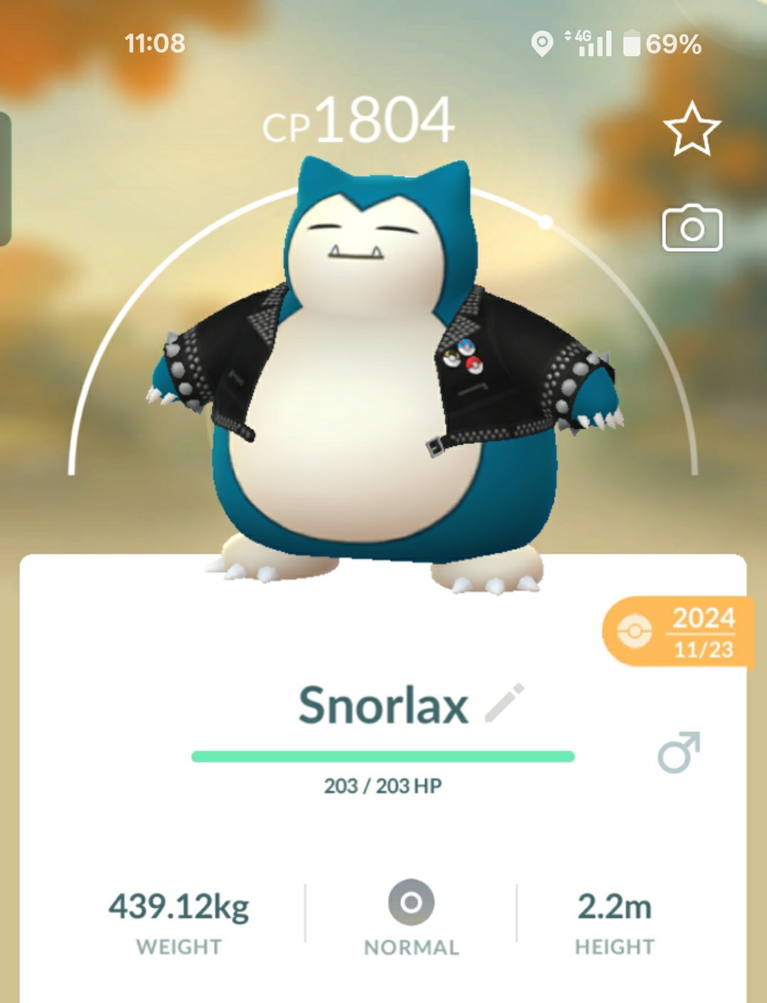 Pokemon Trade Go – Studded Jacket Snorlax